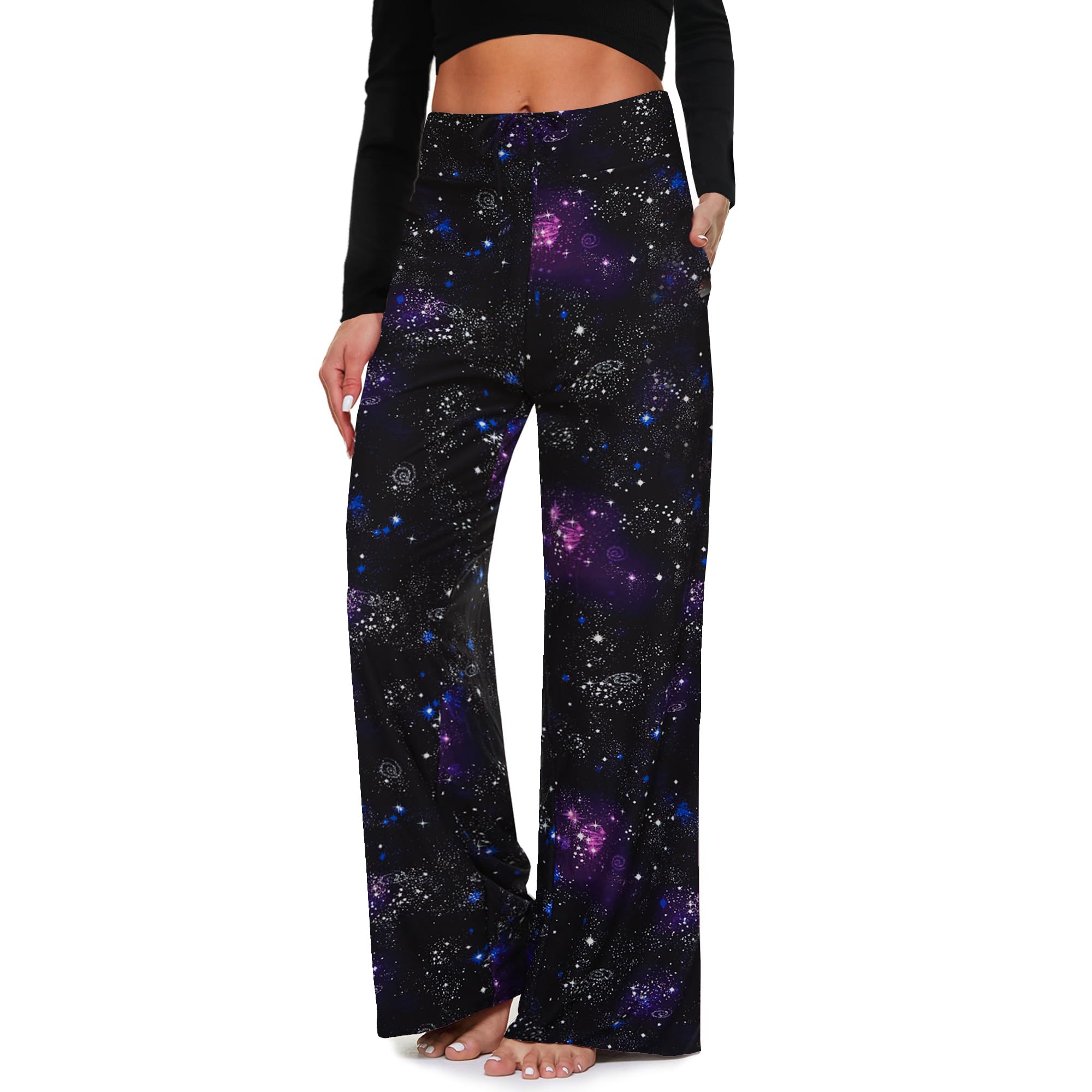 **Women's Soft Plaid Pajama Pants - Comfy Casual Lounge Pants with Drawstring & Wide Leg for Yoga, Sleep & Relaxation at Home**
