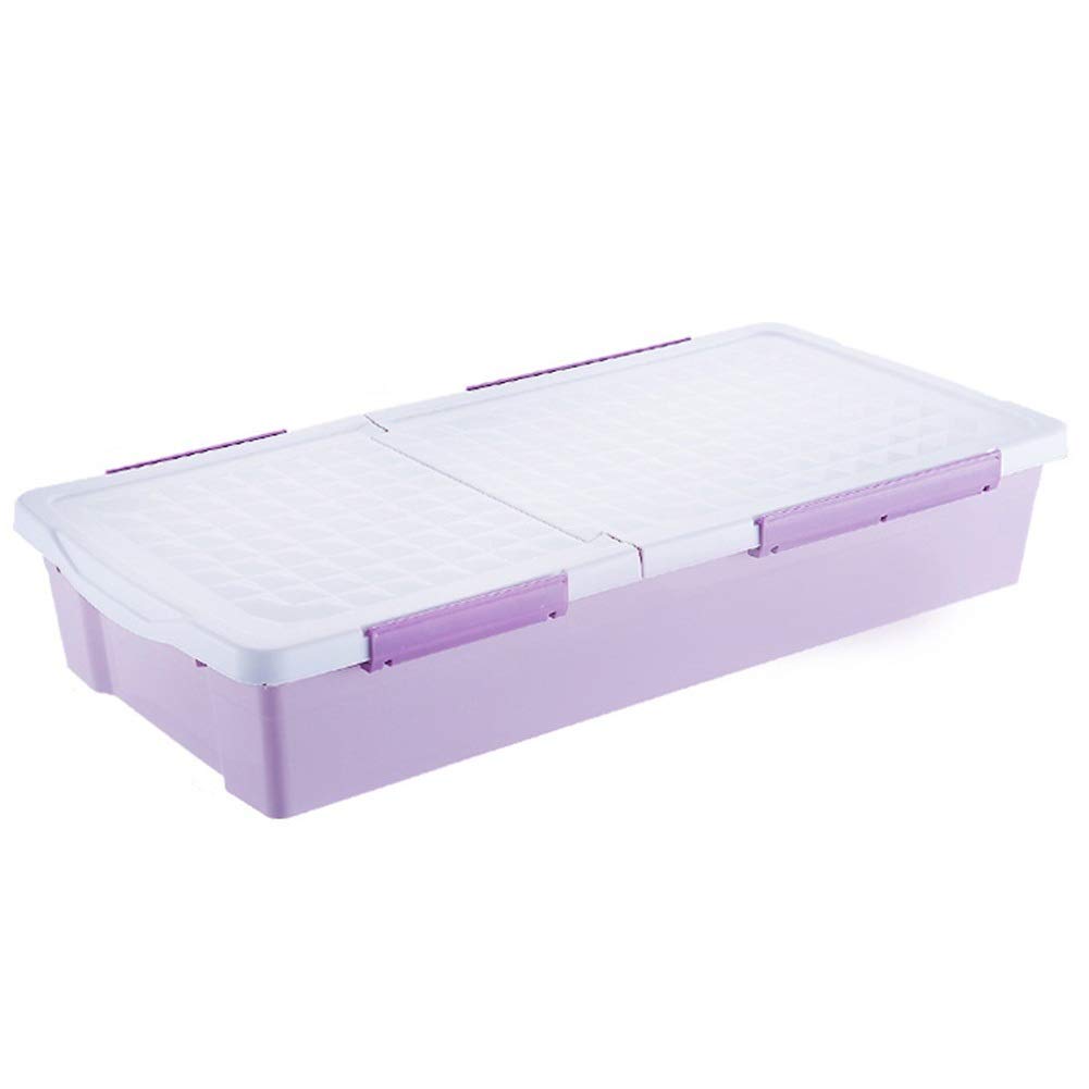 Under-Bed Storage Organizer with Double Doors - Multi-Size Plastic Storage Box for Toys, Clothes & Seasonal Items - Space-Saving Bed Bottom Drawer (Purple, 95x46x14cm) - Perfect for Kids' Rooms, Dorm Organization & Small Space Living