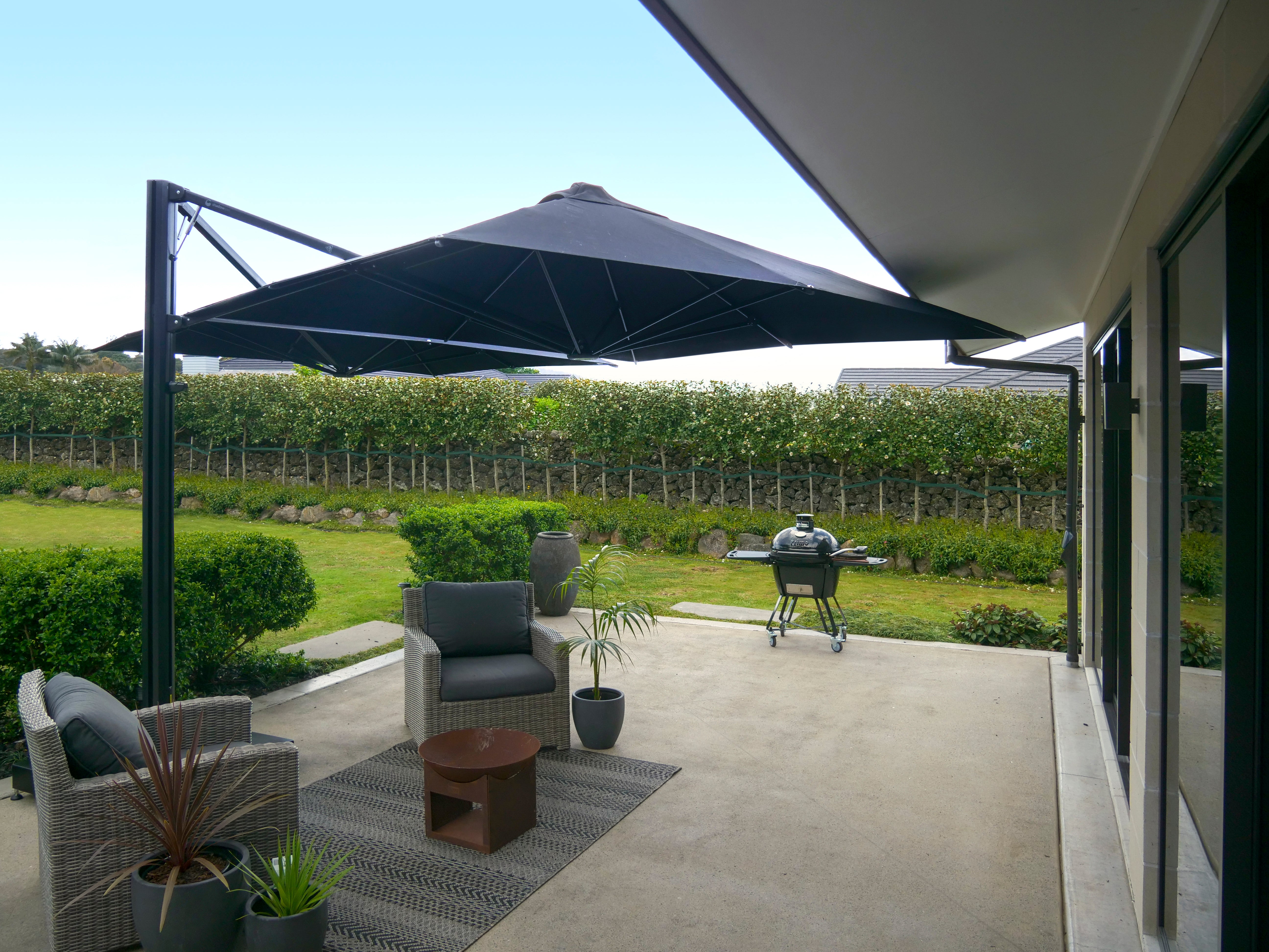 Shadowspec Unity™ Quattro 4 Large Square Umbrellas for Outdoor Patio, Garden, Poolside, and Beach - Durable Sun Shade Canopy for Commercial & Residential Use