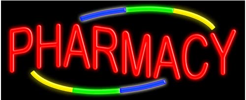 Pharmacy Glass Neon Sign #10868 - Handmade in USA - Perfect for Bar, Cafe, and Retail Store Decor