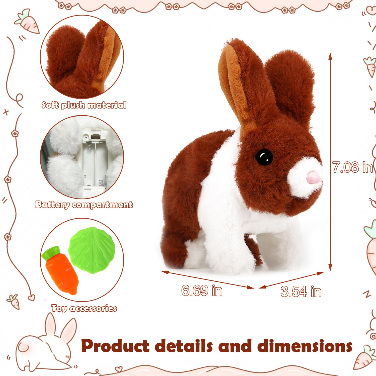 Realistic Jumping Bunny Toy for Kids - Interactive Rabbit Plush with Wiggling Ears & Moving Mouth, Best Easter Birthday Halloween Christmas Gift for Boys Girls Age 3+ | Perfect for Playtime, Nursery Decor & Holiday Celebrations