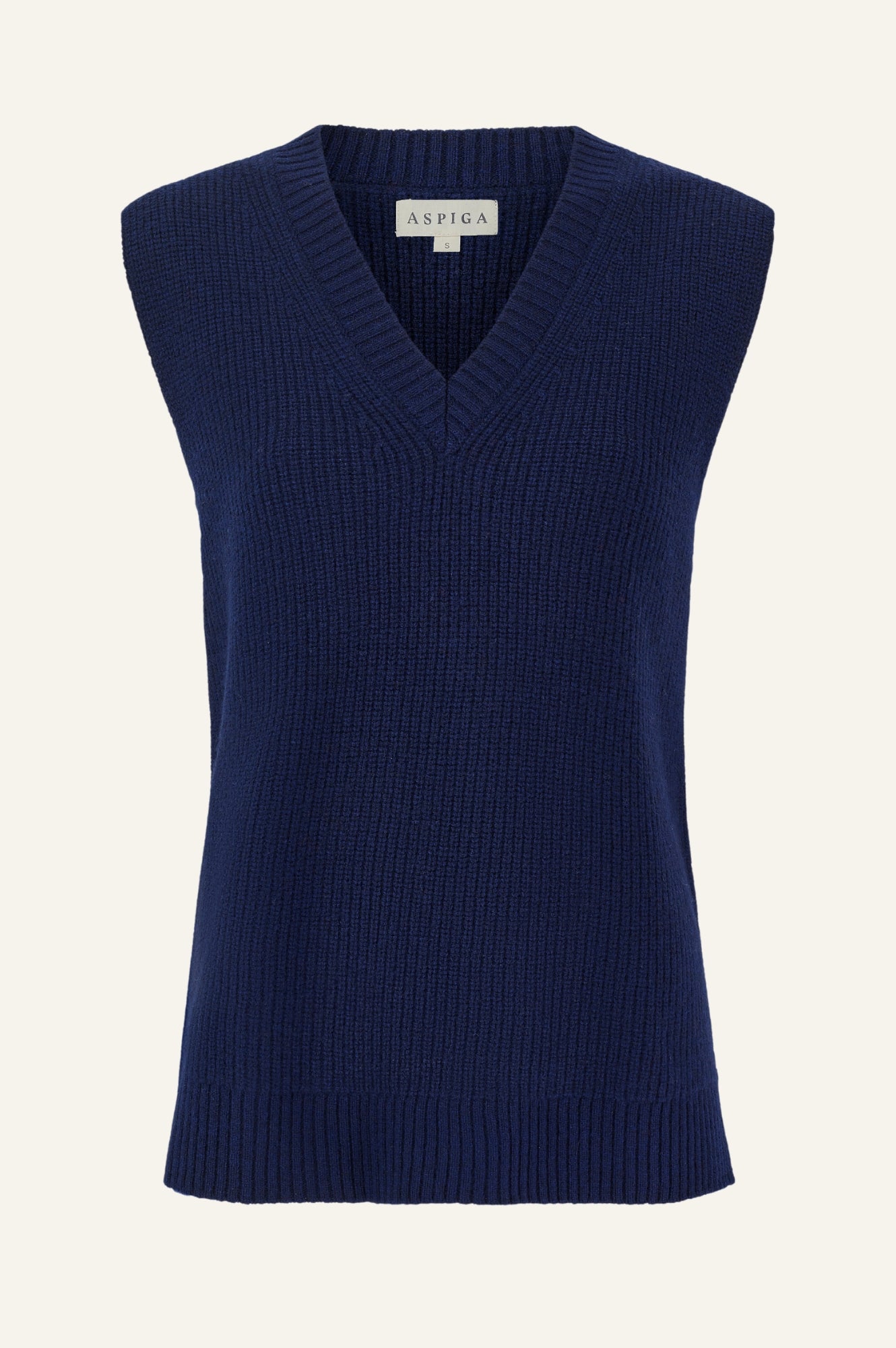 Merino Wool Ribbed V Neck Tank Top for Women - Soft & Breathable Navy Blue Sleeveless Shirt - Perfect for Layering, Workouts & Casual Wear