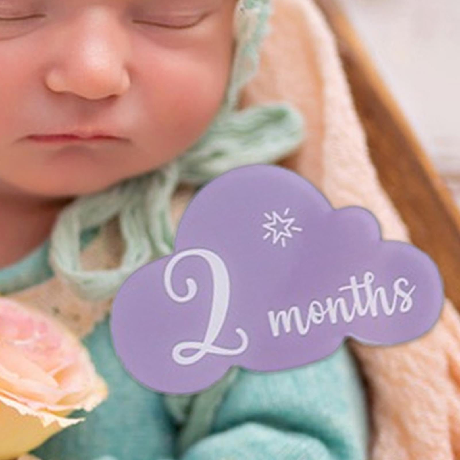 Baby Monthly Milestone Cards - Cloud Shaped Acrylic Photo Props for Boys & Girls | Newborn Growth Tracking & Monthly Photo Shoot Essentials