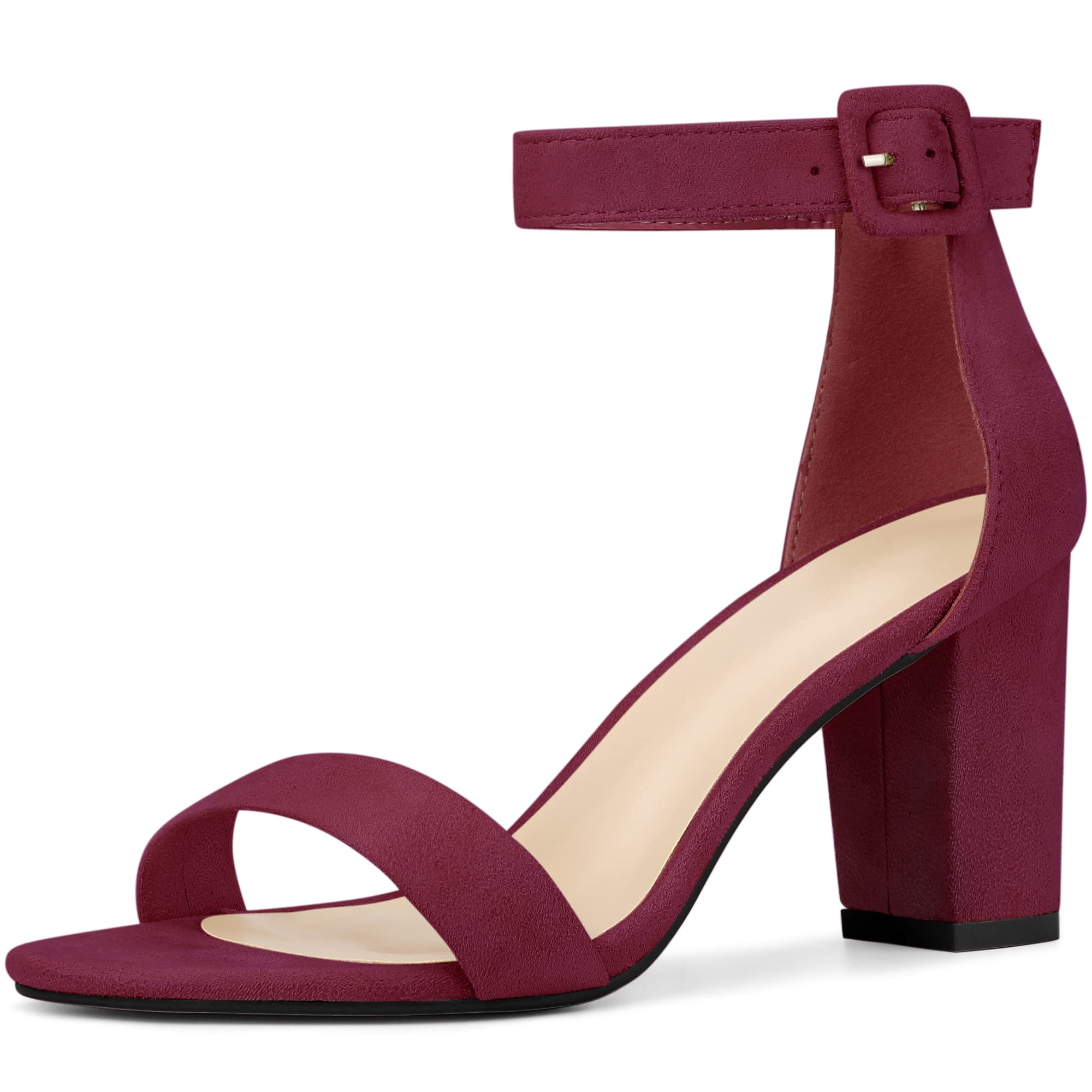 Perphy Women's Chunky High Heel Sandals with Ankle Strap - Open Toe Summer Dress Shoes for Weddings, Parties & Date Nights