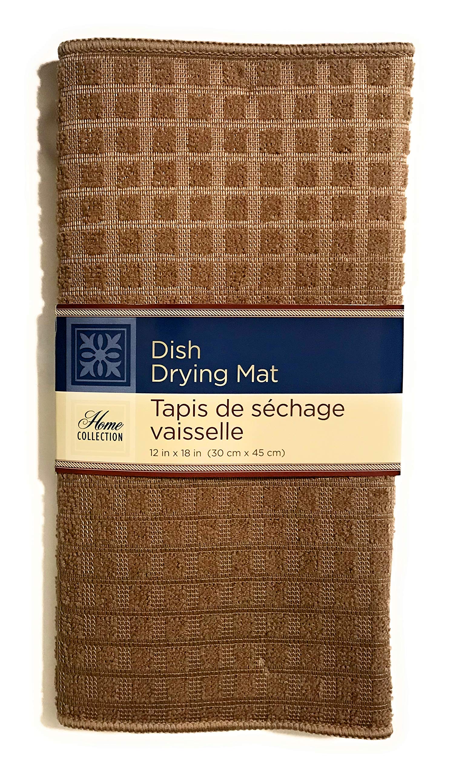 Premium Microfiber Dish Drying Mat for Glasses & Kitchenware - Quick Dry, Non-Slip, Absorbent Brown Kitchen Accessory | Perfect for Countertops, Sink Areas & Dish Racks