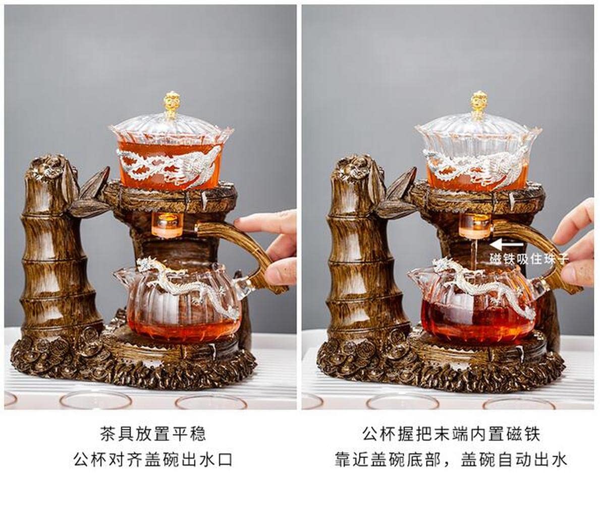 Automatic Glass Tea Set - Electric Lazy Tea Maker with Heat-Resistant Kung Fu Teapot & Creative Gaiwan - Perfect for Home, Office & Meditation Use