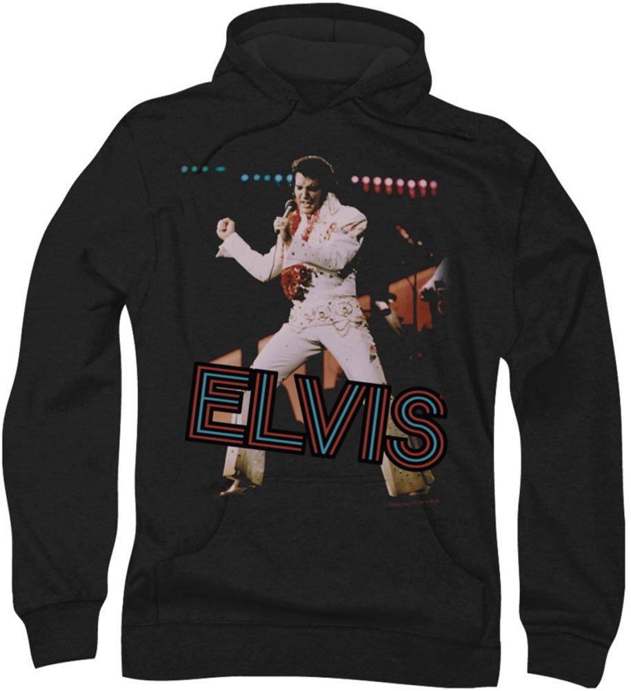 Elvis Presley Men's Hit The Lights Hoodie Sweatshirt - Vintage Rock Music Fan Gift, Concert Merchandise for Casual Wear & Fan Gatherings