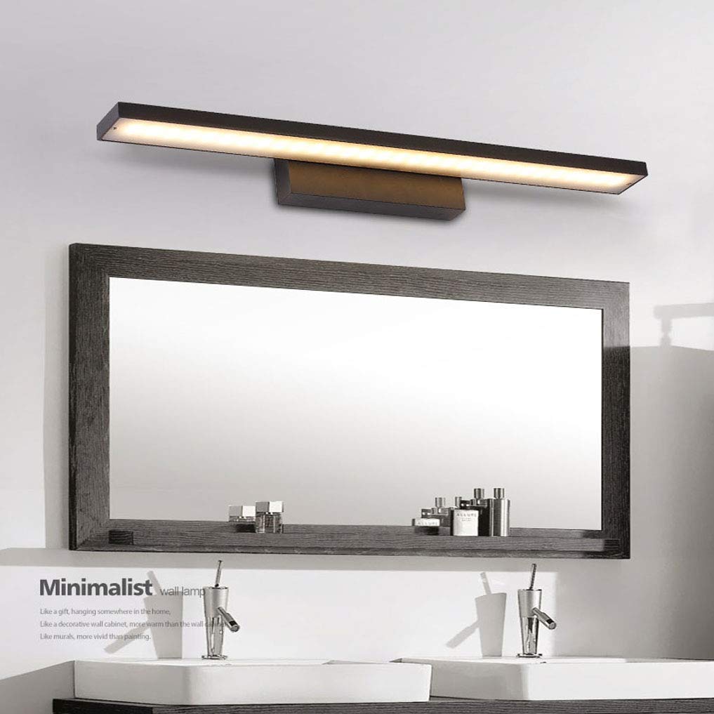 Waterproof Warm White Mirror Light for Bathroom - 3000K LED Wall Lamp, 40cm Black Bathroom Lighting for Vanity, Makeup, Shaving & Home Decor