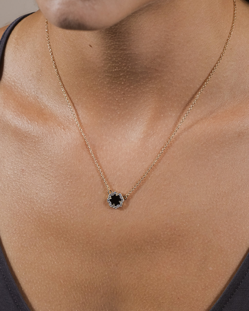 CZ Bezel Rose Petal Pendant Necklace - Elegant Cubic Zirconia Jewelry for Women, Perfect Gift for Valentine's Day, Anniversary & Special Occasions