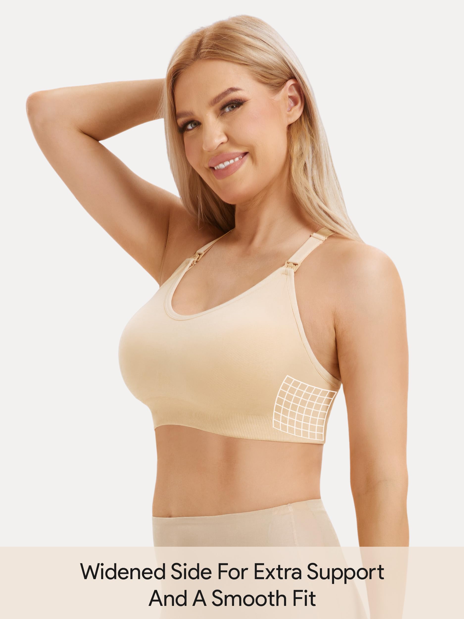 Angelhood Nursing Sports Bra - Seamless Maternity & Yoga Support for Breastfeeding & Sleep