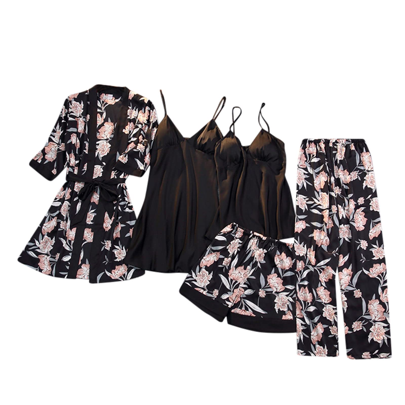 Sexy Plus Size Women's Lingerie - Leopard Print Wireless Robe & Lace Nightdress | Silk Pajama Set for Sleepwear, Boudoir & Special Occasions