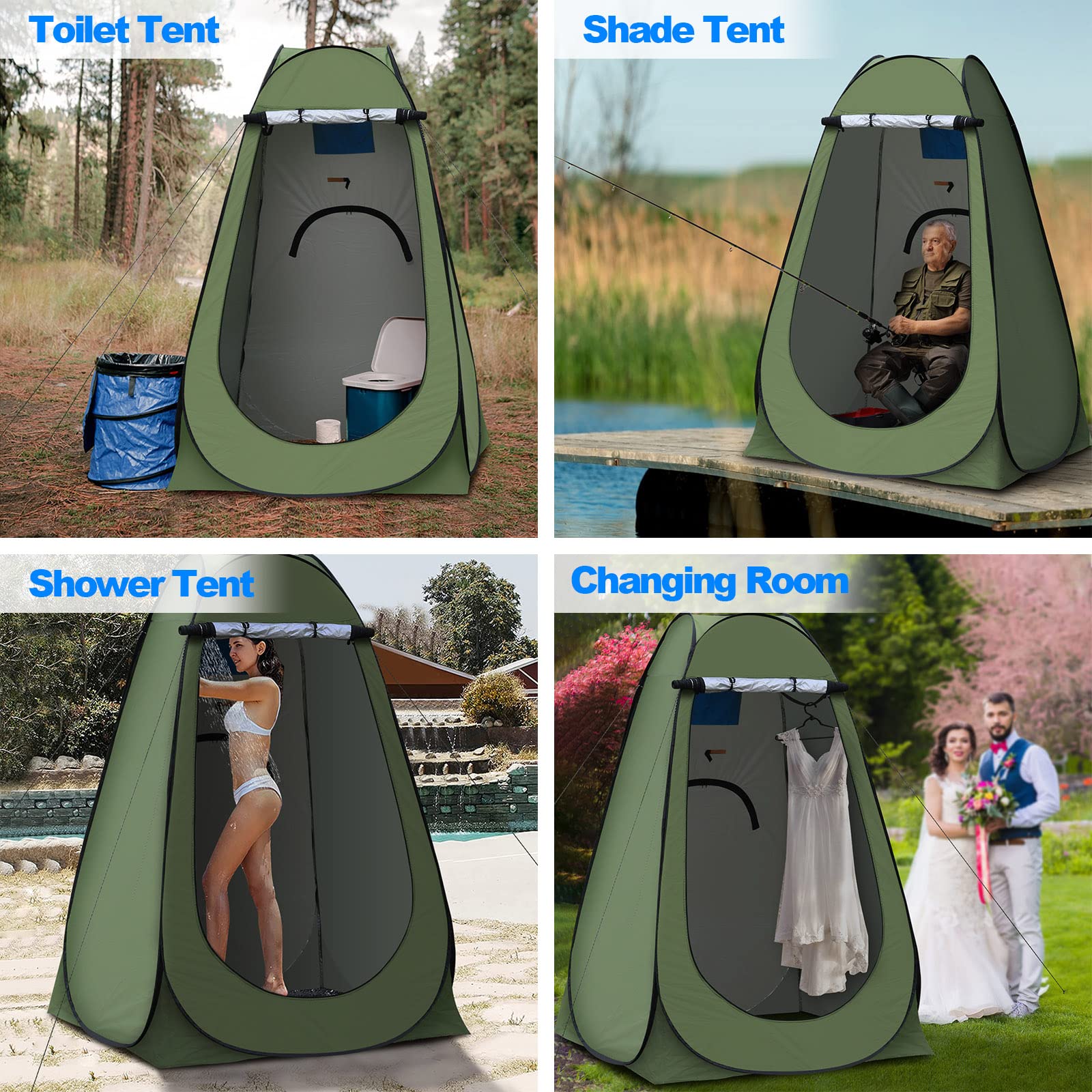 Portable Pop Up Privacy Tent for Camping - Instant Outdoor Shower & Changing Room, Waterproof Rain Shelter with Carry Bag for Beach, Hiking, Fishing & Picnics | Perfect for Dressing, Toilet & Privacy Needs