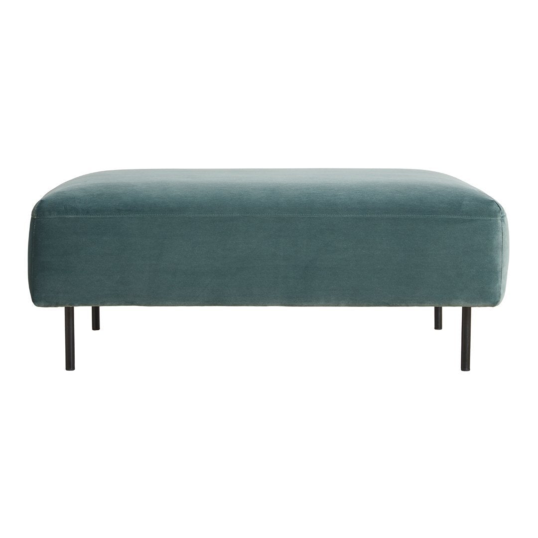 Meike Hardwood Ottoman Storage Bench with Tufted Cushion - Stylish Footrest, Coffee Table & Extra Seating for Living Room, Bedroom or Entryway
