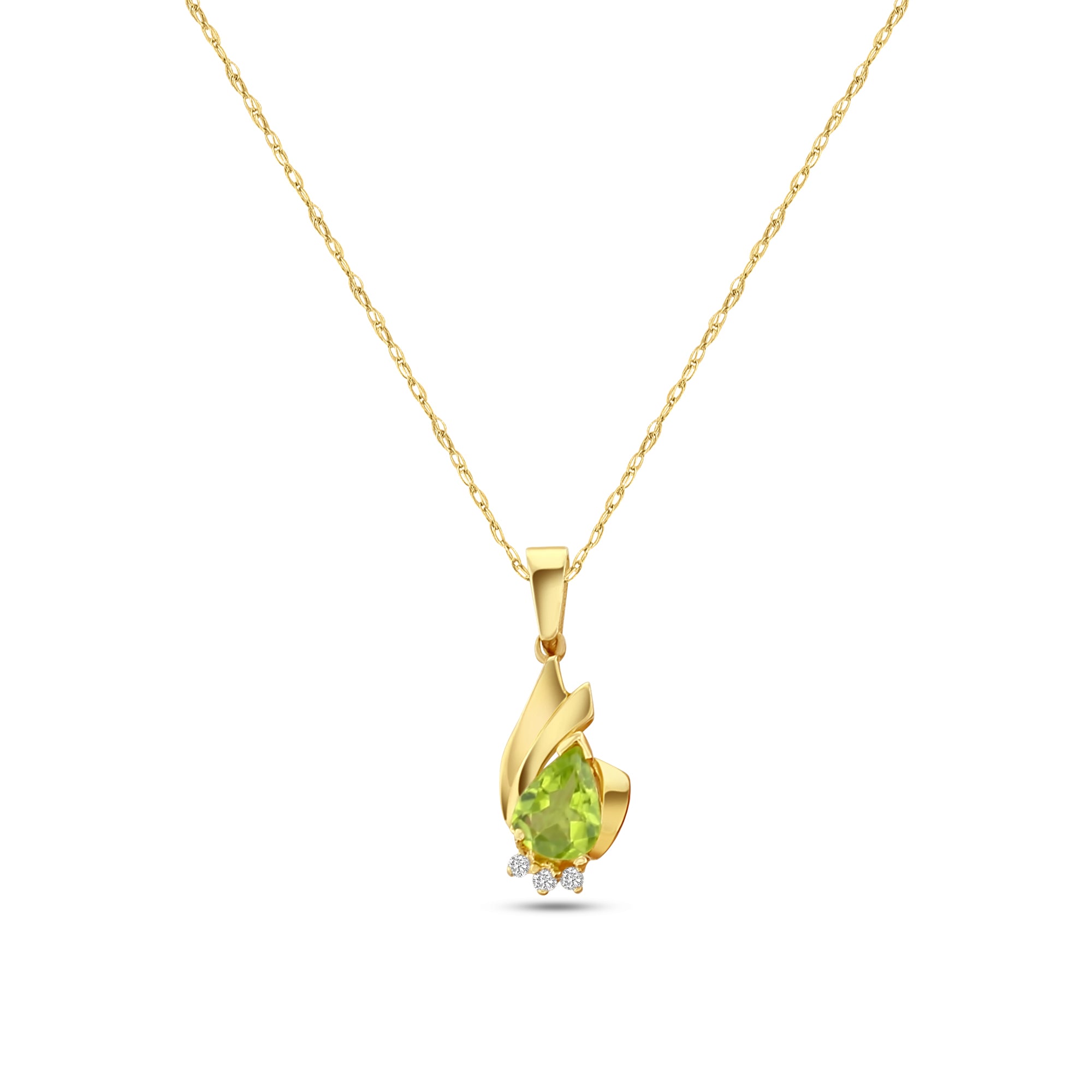 1.07cttw Peridot Diamond Pendant in 14k Yellow Gold - Elegant Necklace for Women, Perfect for Birthdays, Anniversaries & Special Occasions