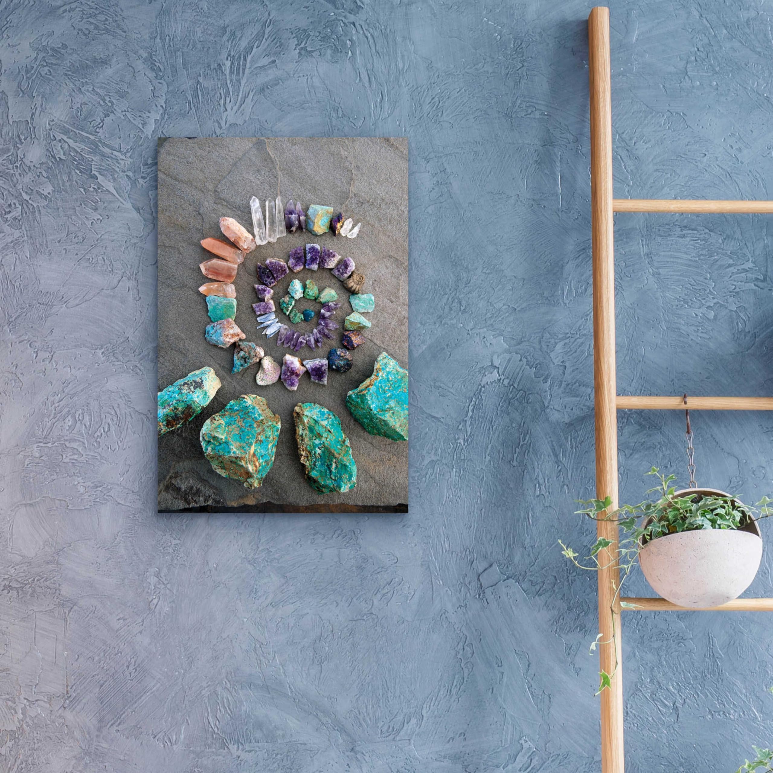 Epic Art 'Reiki Energy Crystal Spiral' by Elena Ray - 16x24 Inch Acrylic Glass Wall Decor | Spiritual Healing Home & Office Decoration | Meditation Room & Yoga Studio Artwork