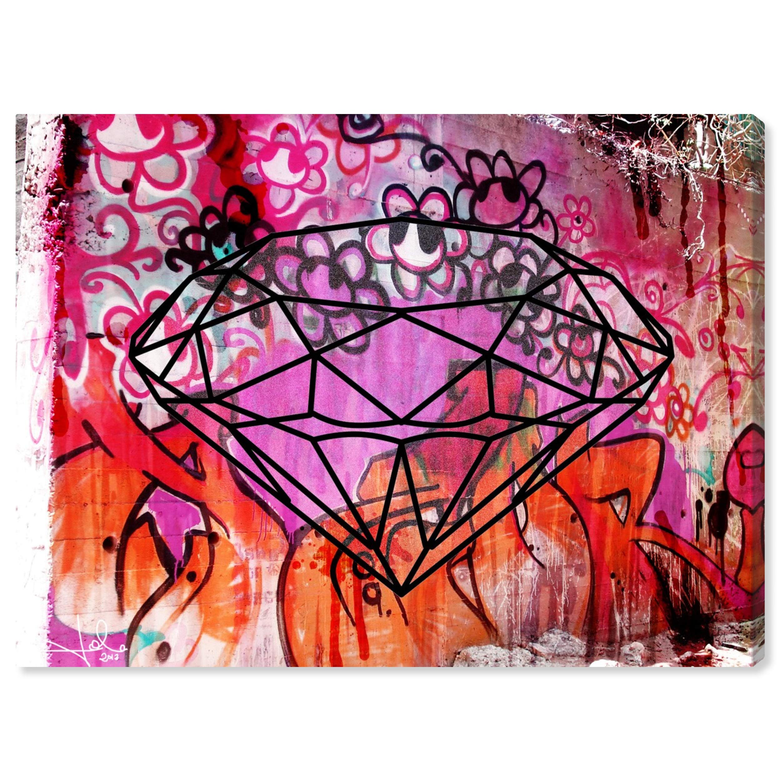 Abstract Wall Art Canvas Print 'Rock Solid' - 16x13 Inch Pink & Orange Modern Painting for Living Room, Bedroom, Office Décor | Premium Home Wall Decor by Oliver Gal Artist Co.