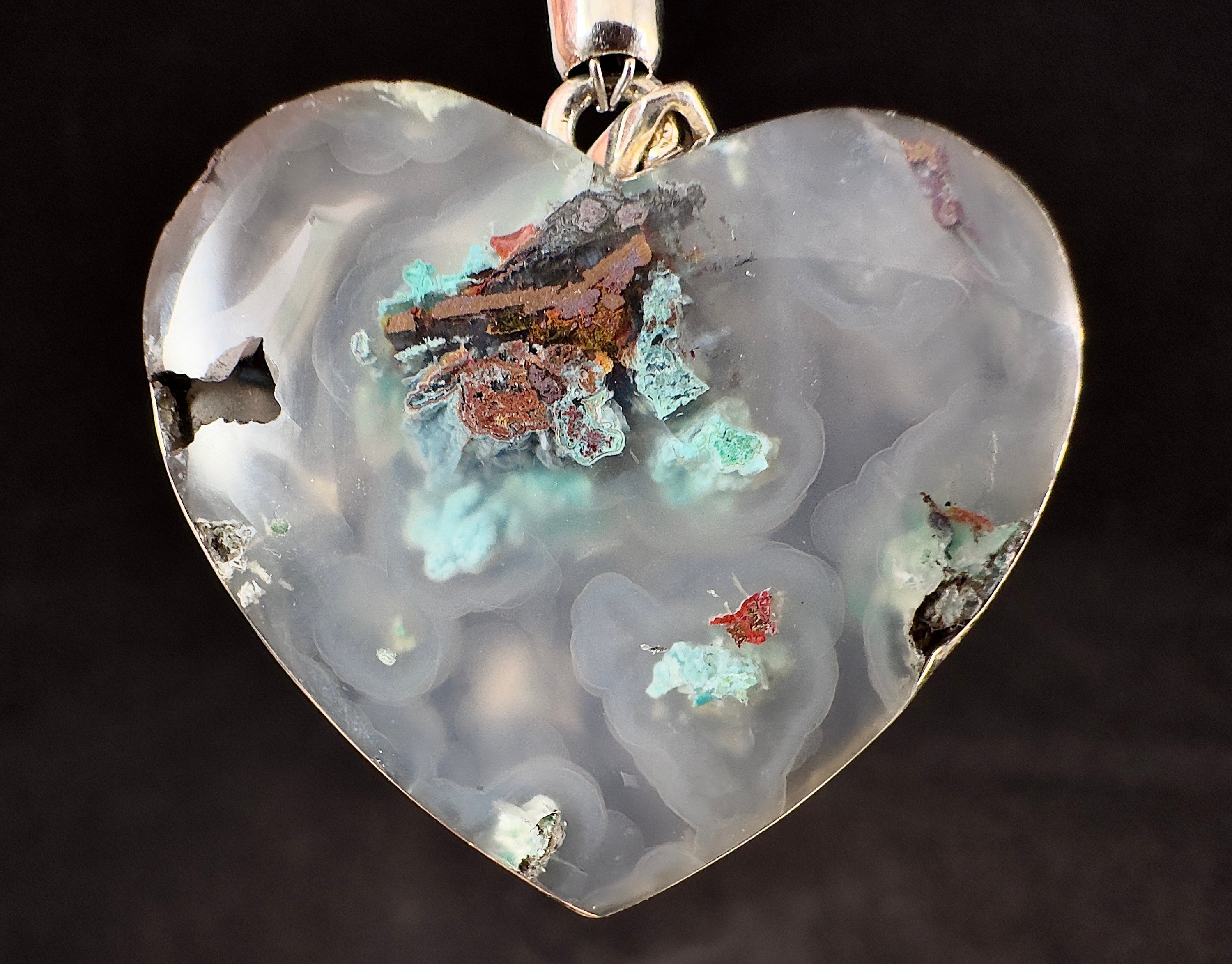 Confetti Chrysocolla Copper Chalcedony Crystal Pendant Necklace - Sterling Silver Fine Jewelry for Women - Healing Stones & Spiritual Gifts - Perfect for Meditation, Energy Work & Everyday Wear