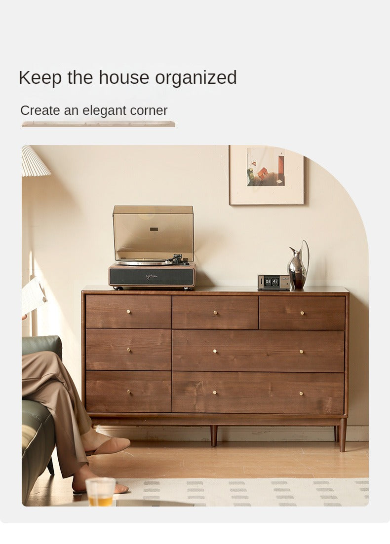 Solid Black Walnut & Oak Wood Drawer - Modern Porch Cabinet for Outdoor Storage & Entryway Organization | Perfect for Patio, Deck, and Garden Decor