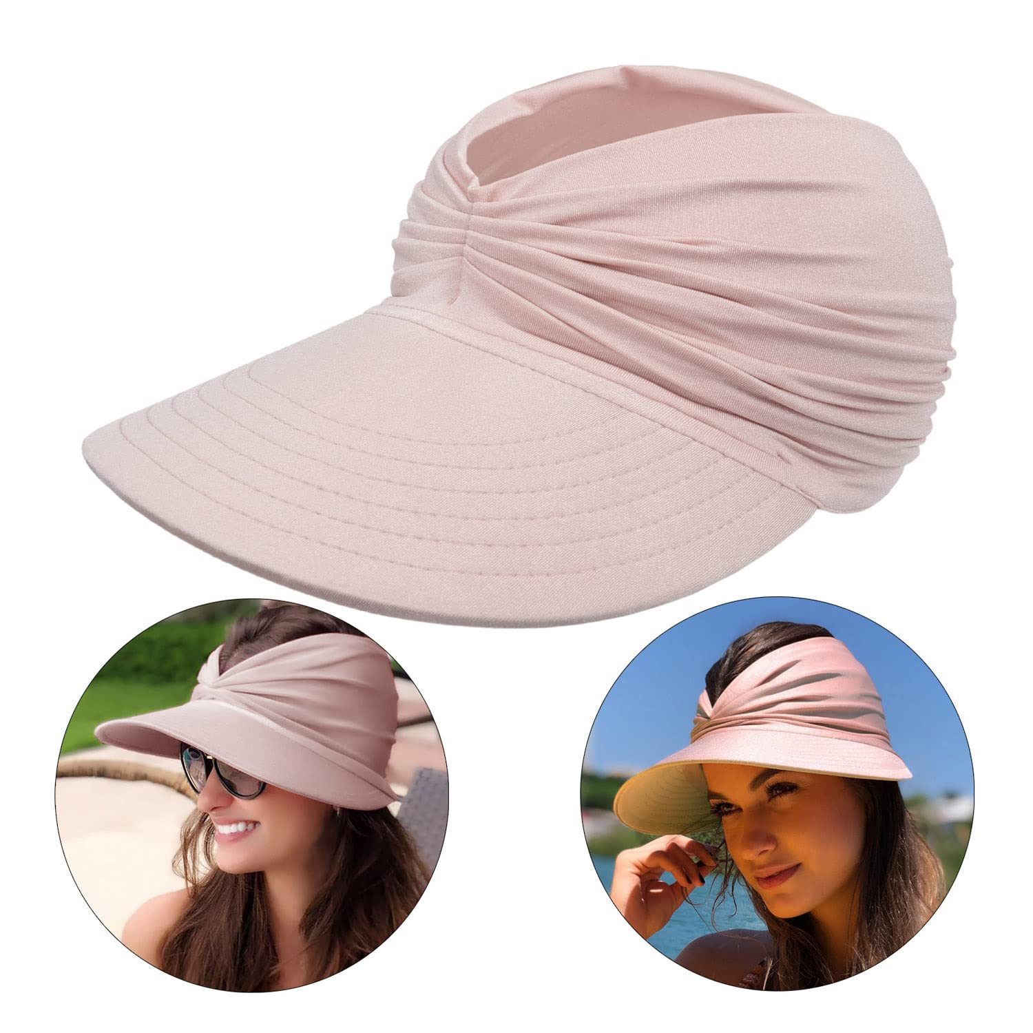 Women's Wide Brim Sun Visor Hat - UV Protection Summer Beach Hat for Golf, Walking, Hiking & Outdoor Activities | Lightweight & Breathable for Sports & Sun Protection