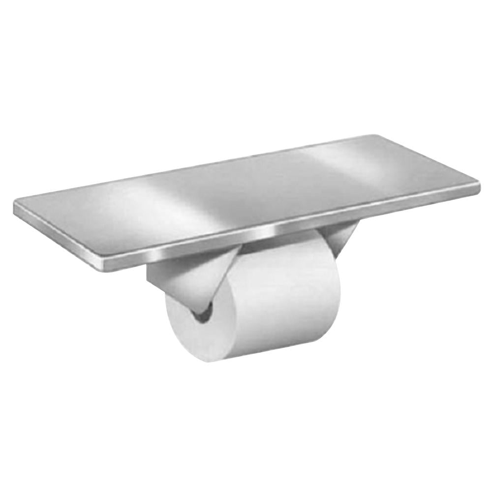 Bradley 5262 0000 Satin Nickel Toilet Paper Holder with Shelf - Bathroom Storage Organizer for Toilet Paper Rolls & Essentials