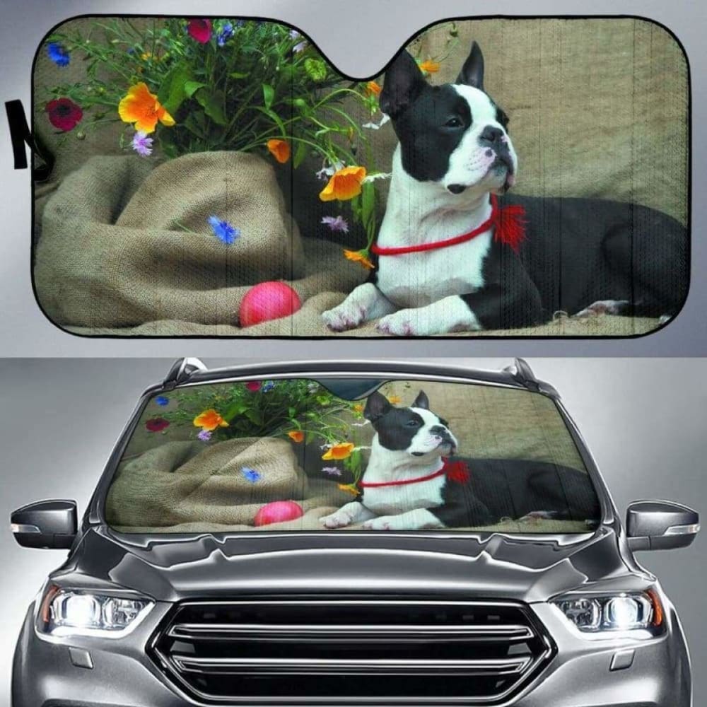 Boston Terrier Car Sun Shade 104020 - UV Protection Window Shade for Pets, Cars & SUVs - Perfect for Summer Travel and Outdoor Adventures