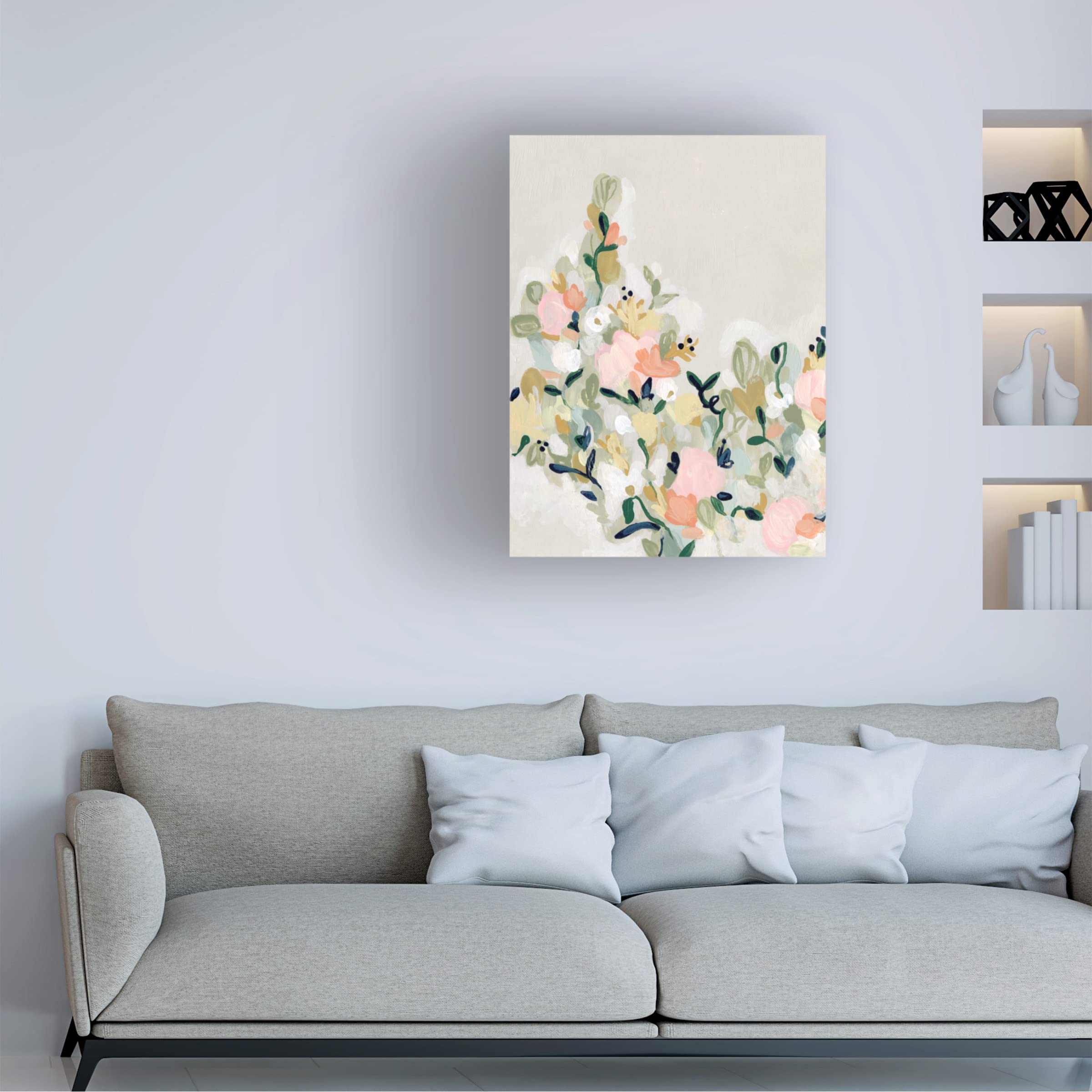 Blushing Blooms II Canvas Wall Art by June Erica Vess - Floral Home Decor for Living Room, Bedroom & Office - Handmade Botanical Painting for Modern Interior Design