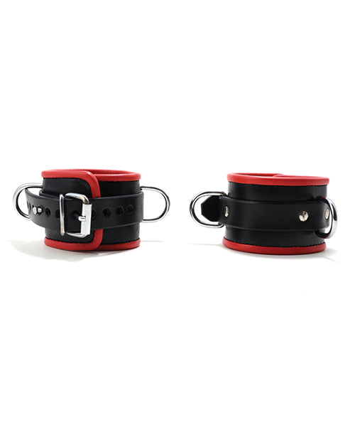 665 Padded Locking Wrist Restraint - Red - Secure & Comfortable Handcuffs for BDSM, Role Play & Police Training Scenarios