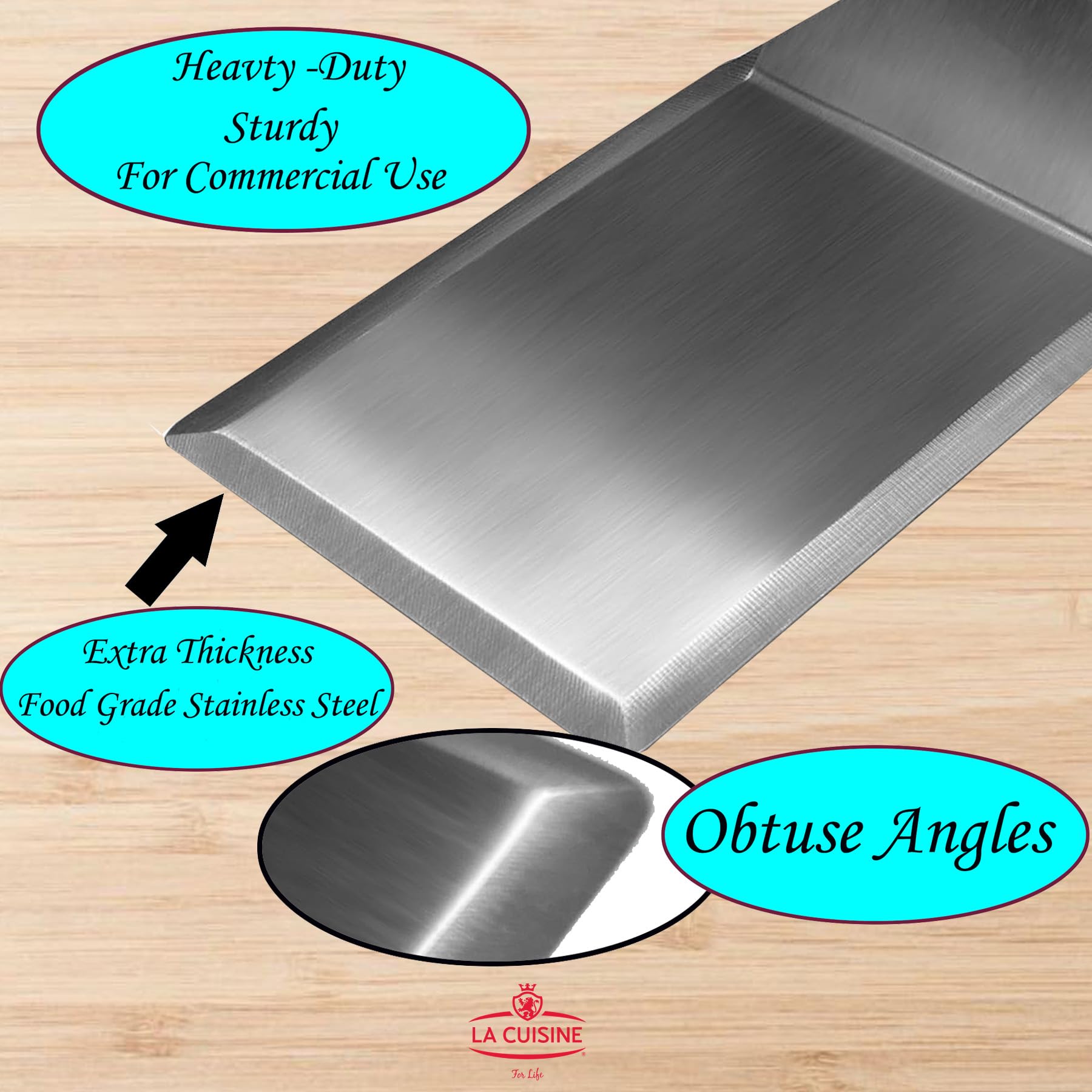 Extra-Wide Stainless Steel Spatula with Wooden Handle - 5x6
