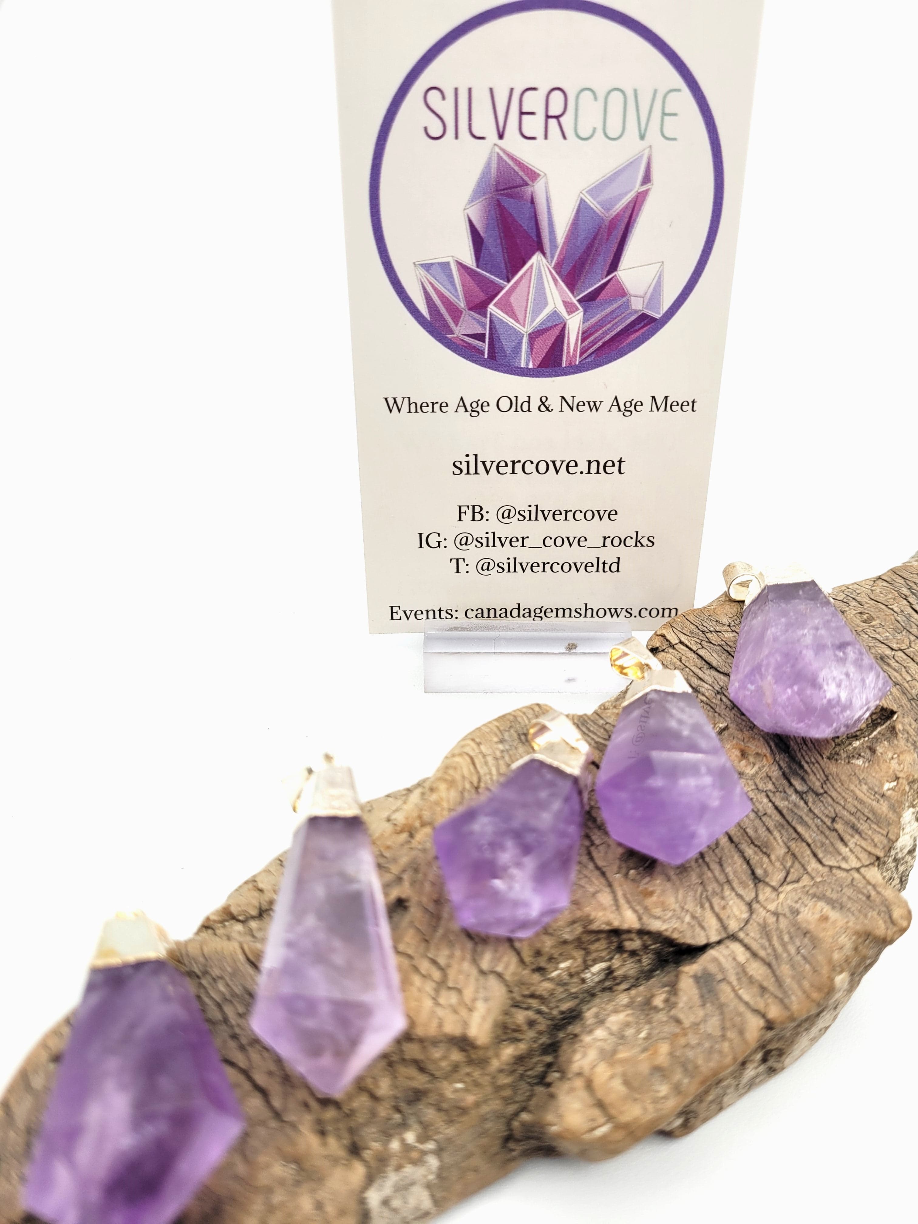 Natural Amethyst Crystal Point Pendant Necklace for Women - Healing Stone Jewelry for Meditation, Energy Cleansing & Spiritual Gifts
