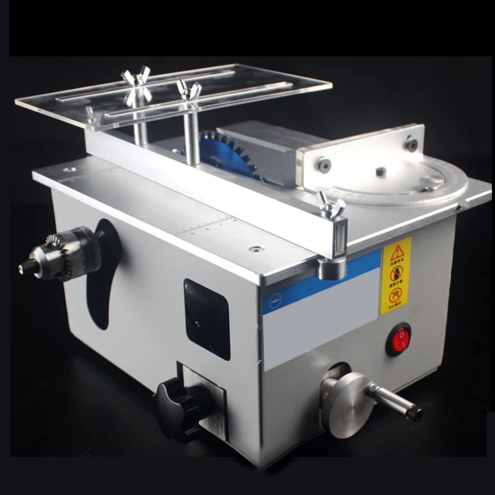 180W Mini Table Saw - 10000RPM, 0-25mm Blade Adjustment for Wood Cutting & Engraving | DIY & Crafting