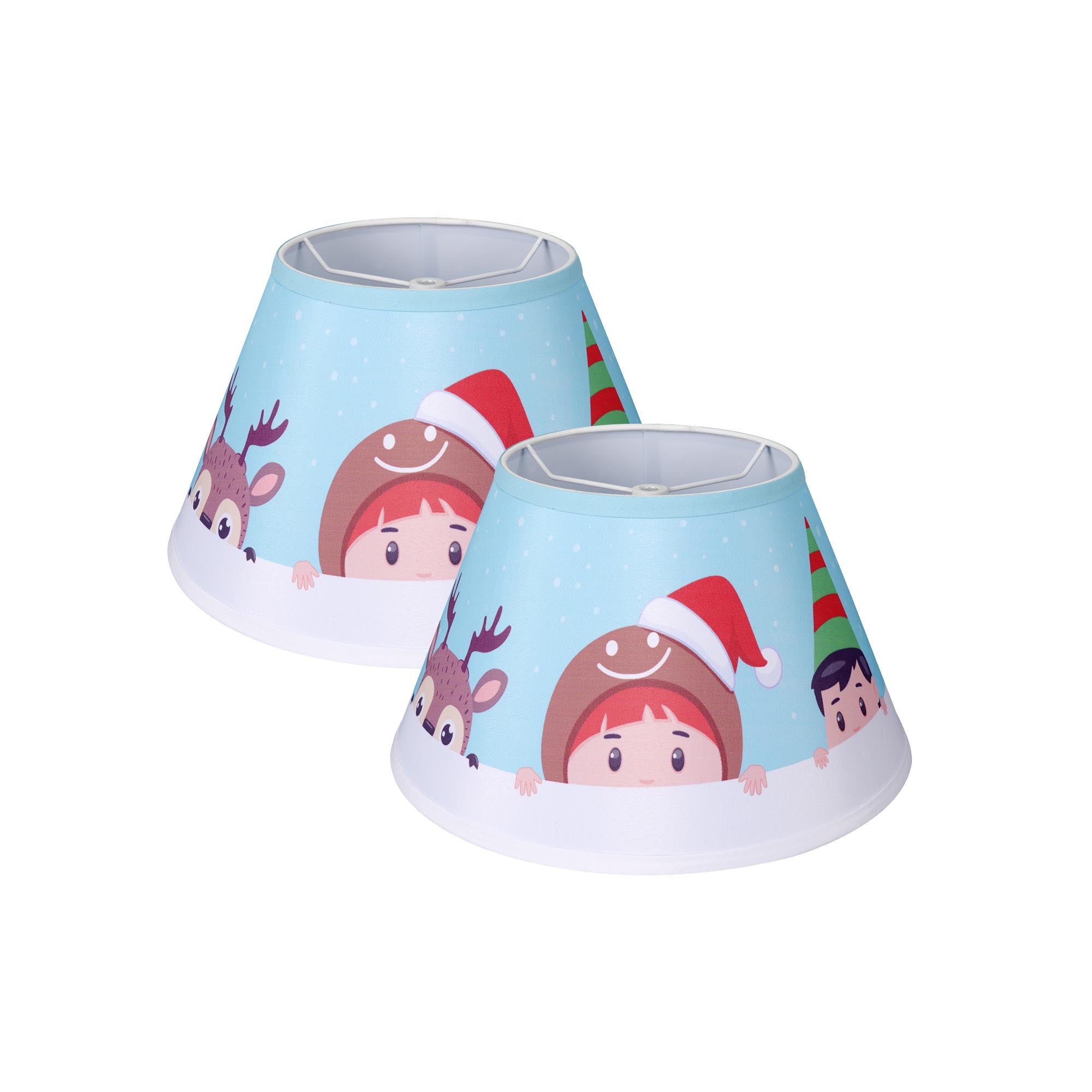 Empire Style Round Lamp Shade Set of 2 - 7x13x7.8 Inches - Carro Home Collection Limited Edition - Perfect for Living Room, Bedroom & Dining Room Lighting Decor