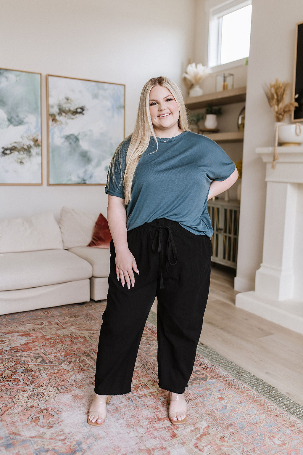 Love Me Dearly High Waisted Black Pants for Women - Slimming Stretchy Tummy Control Work Pants for Office, Travel & Casual Wear