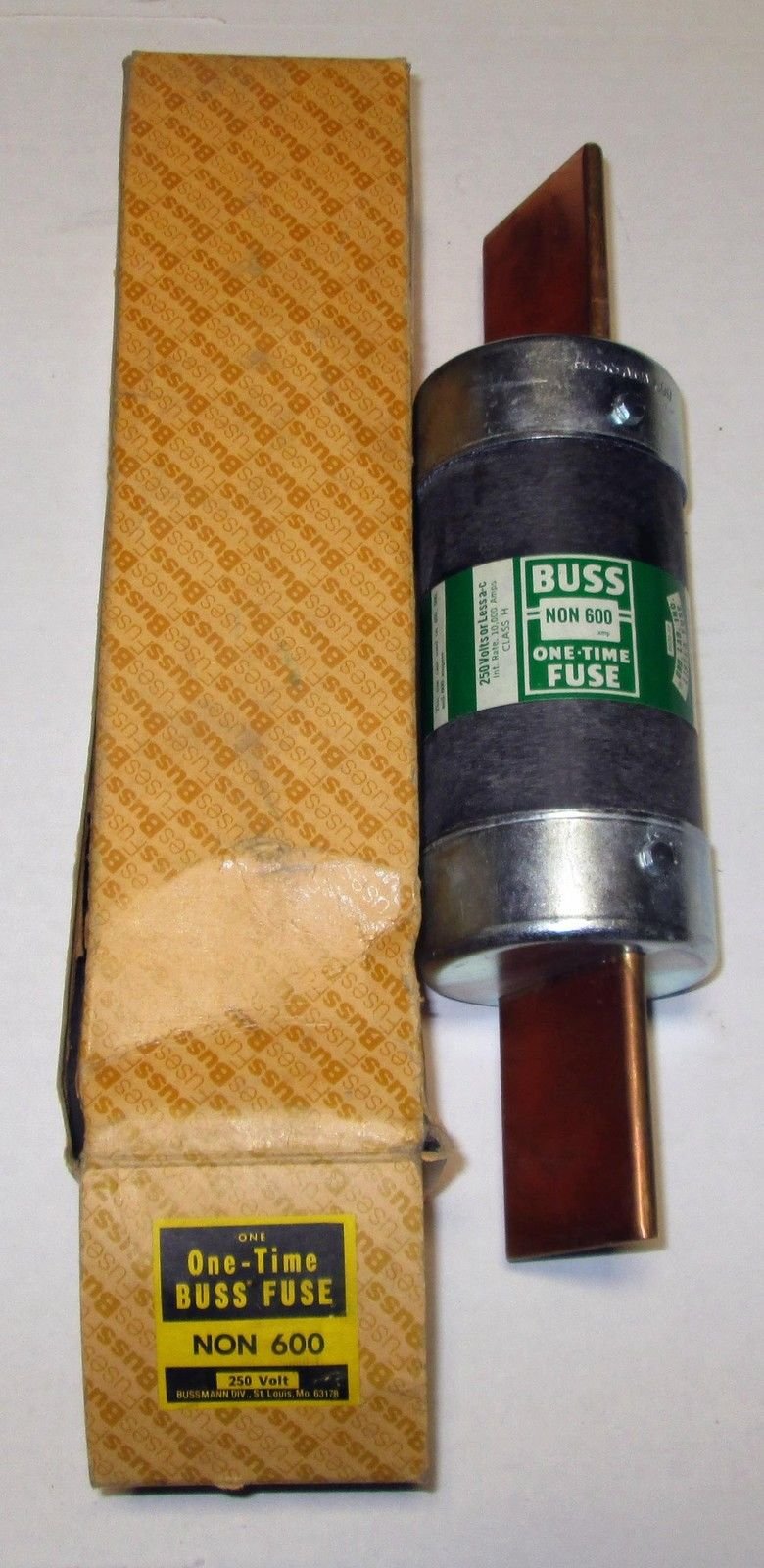 Bussmann NON-600 Buss One Time Fuse - 250V Fast Acting Fuse for Circuit Protection | Replacement Fuse for Electrical Panels, Appliances & Industrial Equipment
