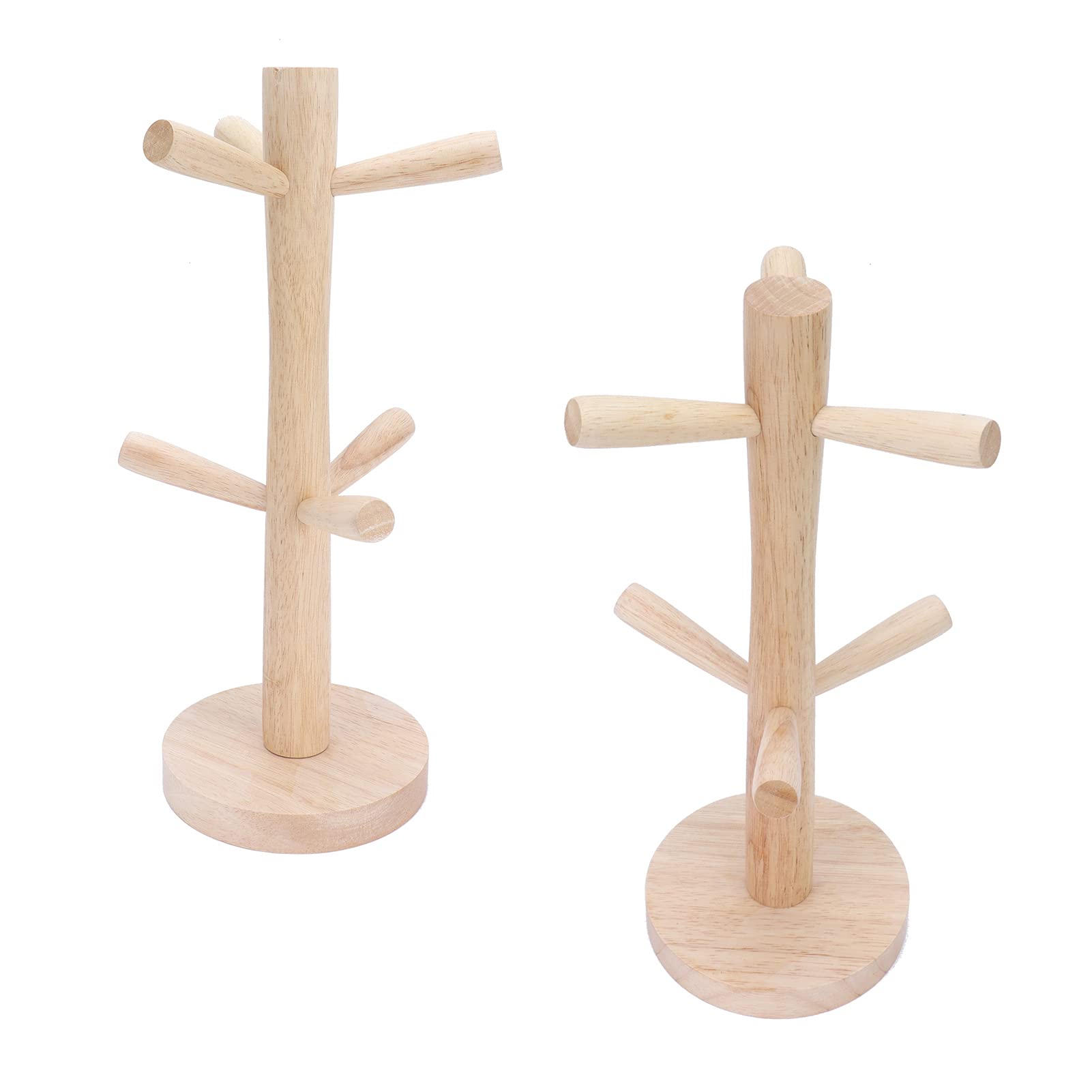 Wooden Mug Rack - Sturdy Cup Holder for Kitchen Storage | Drying & Displaying Coffee Mugs, Tea Cups | Perfect for Countertop Organization & Small Space Saving