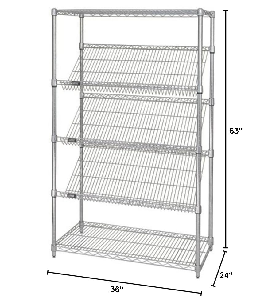 Quantum Storage Systems 2436SL6C 5-Tier Heavy Duty Wire Shelving Unit - 36