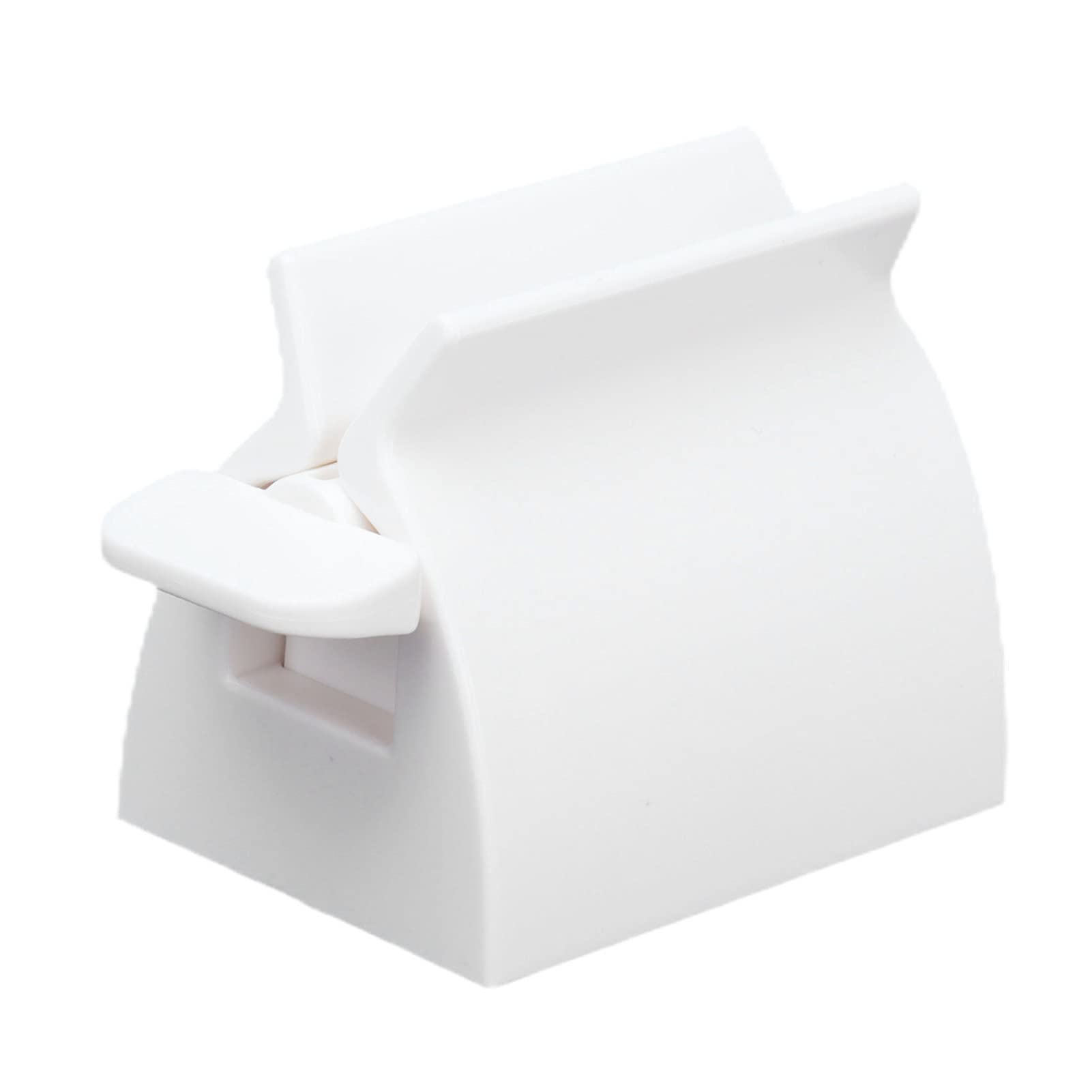 Rolling Tube Toothpaste Squeezer & Holder Stand - White Bathroom Organizer | Space-Saving Toothpaste Dispenser & Tube Roller | Perfect for Home, Travel & Small Bathrooms