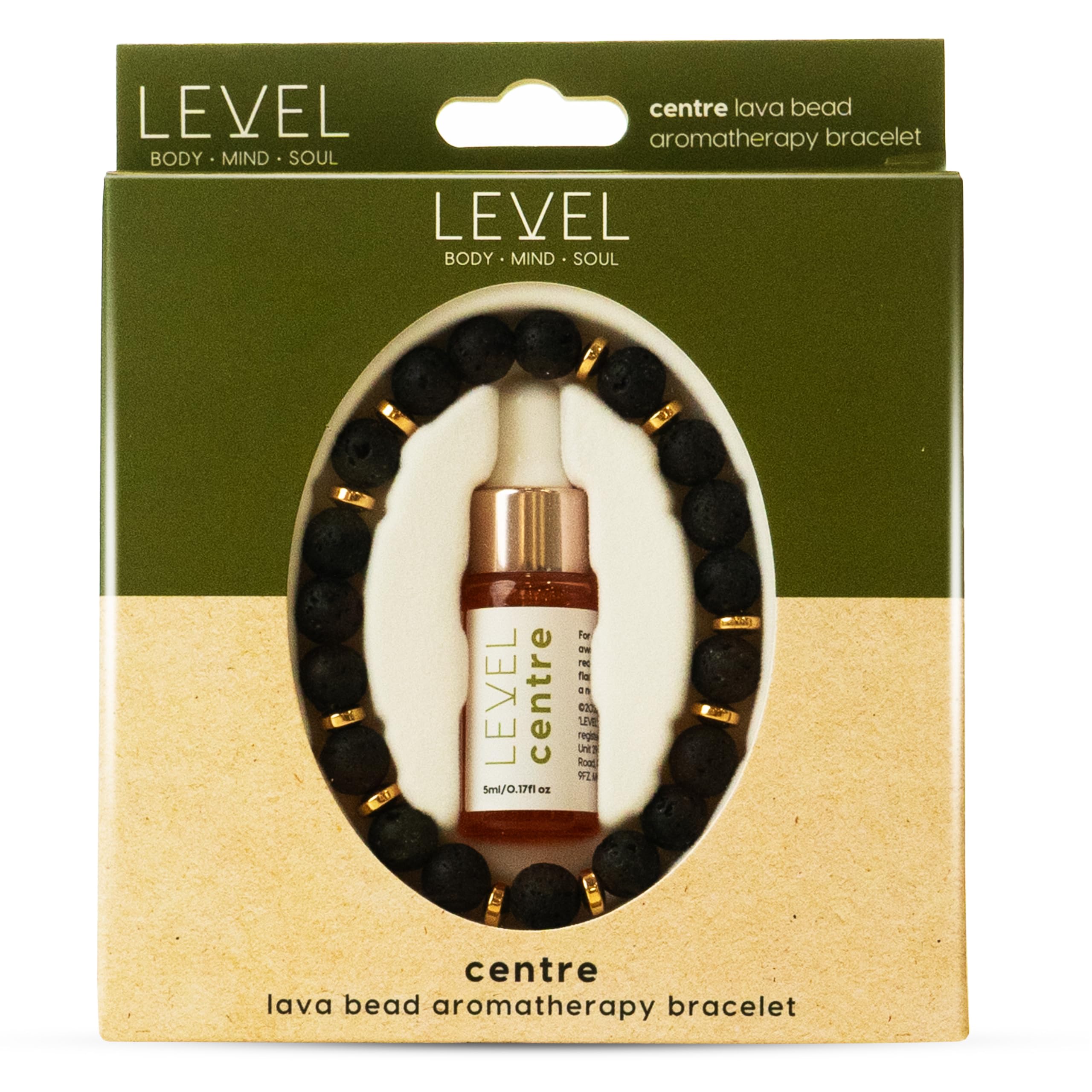 Level Body Mind Soul - Aromatherapy Bracelet Set with Essential Oils for Stress Relief & Meditation | Yoga, Spa & Wellness Gift
