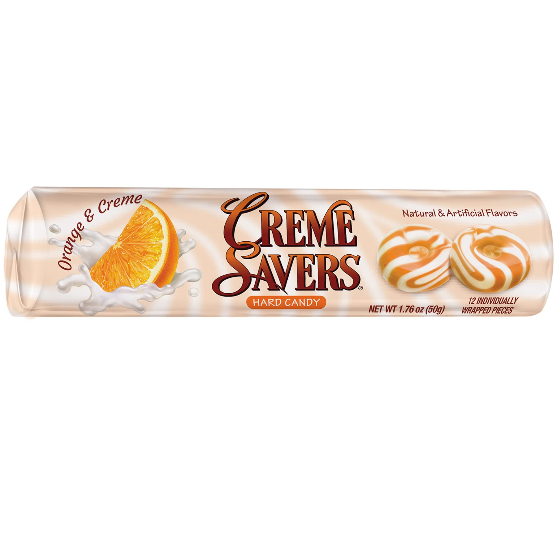 Original Classic Creme Savers Hard Candy - Strawberries & Creme + Orange & Creme 2-Pack | Nostalgic Flavor | Perfect for Office Snacks, Party Favors & Gift Baskets