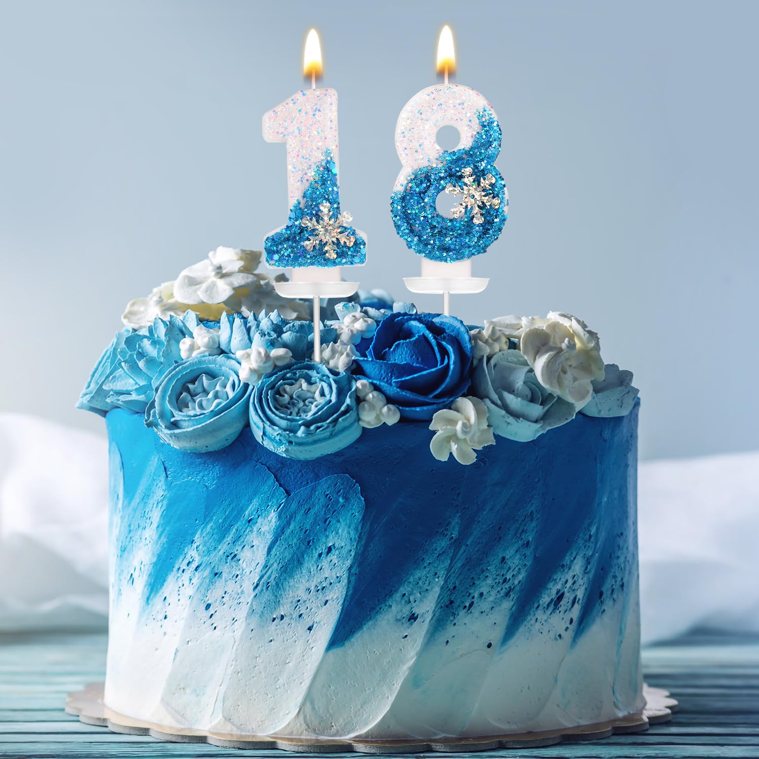 Frozen 0-9 Snowflake Candles for Birthday Wedding Cake Decor