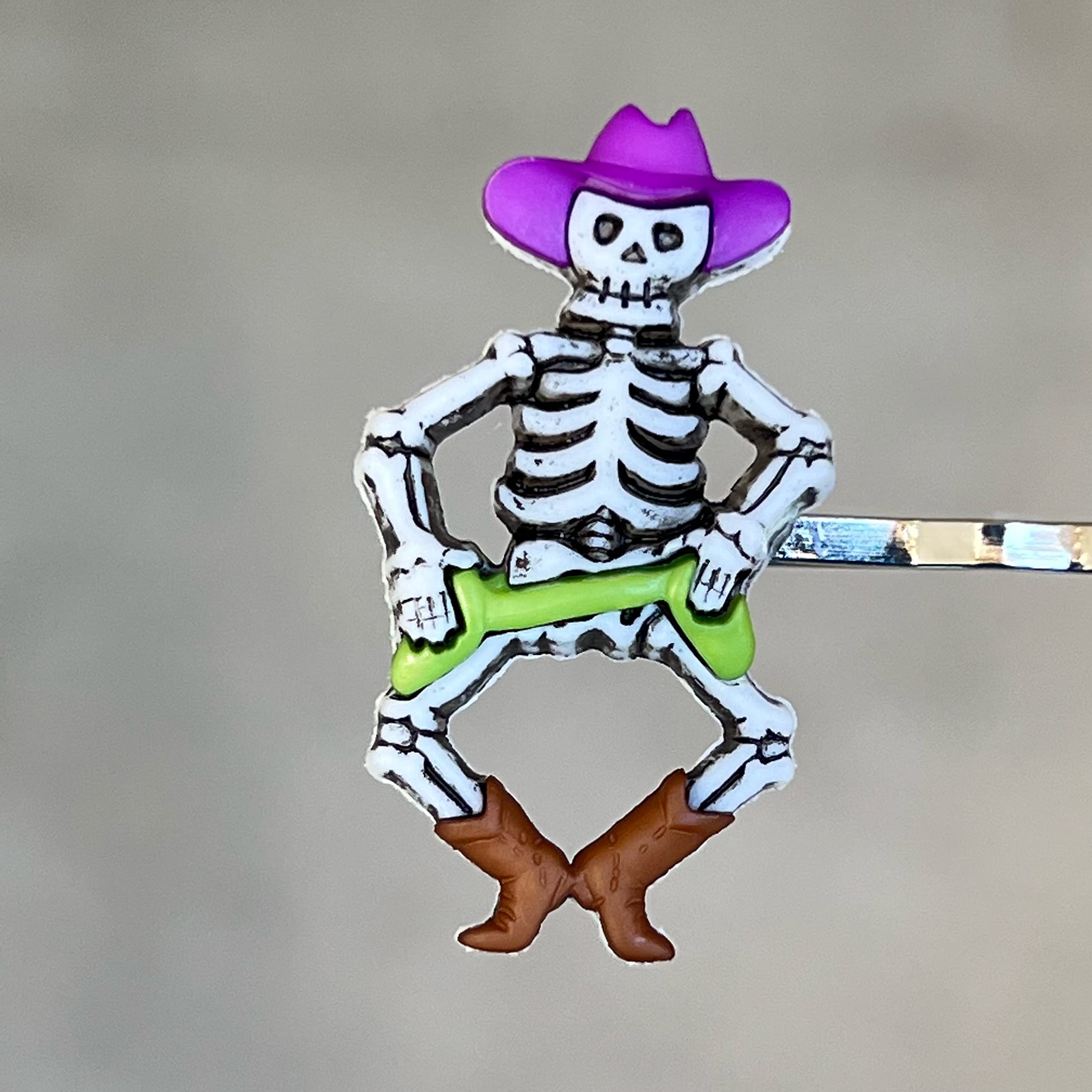 Fun Halloween Hair Clips - Dancing Skeleton Bobby Pins for Women & Costumes