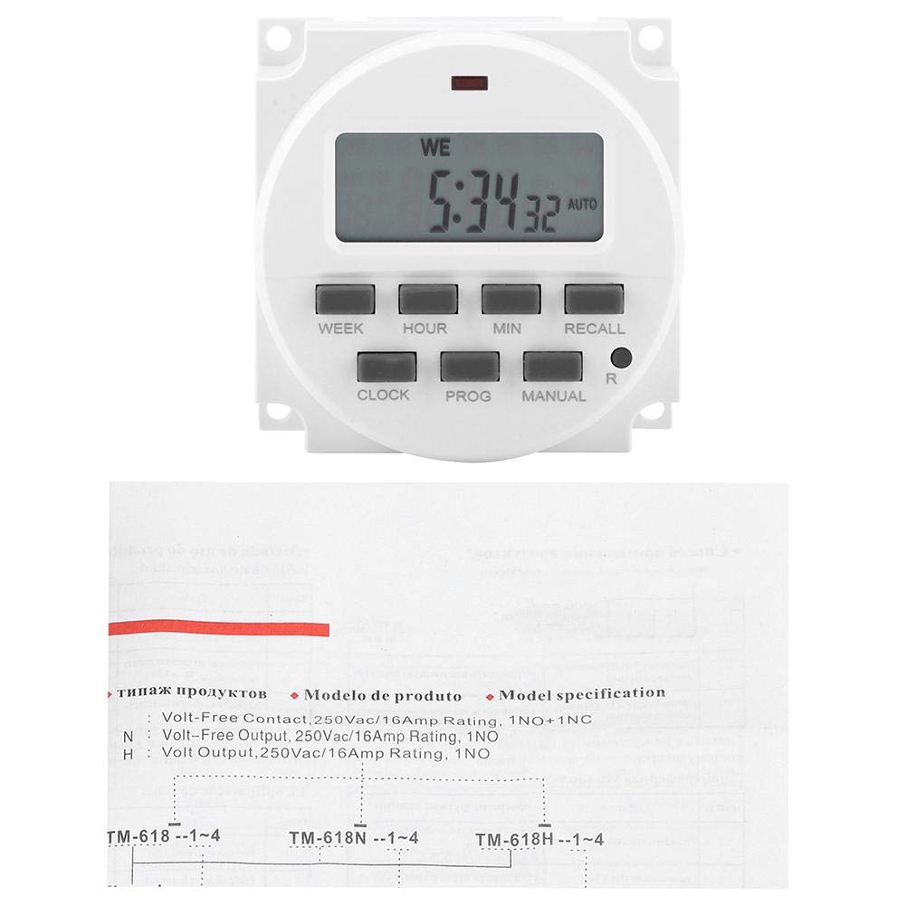 Garosa 110V Digital LCD Programmable Timer Relay - Smart Electronic Time Control Switch for Street Lights, Neon Signs & Advertising Lamps | Automatic Lighting Control for Outdoor/Commercial Use