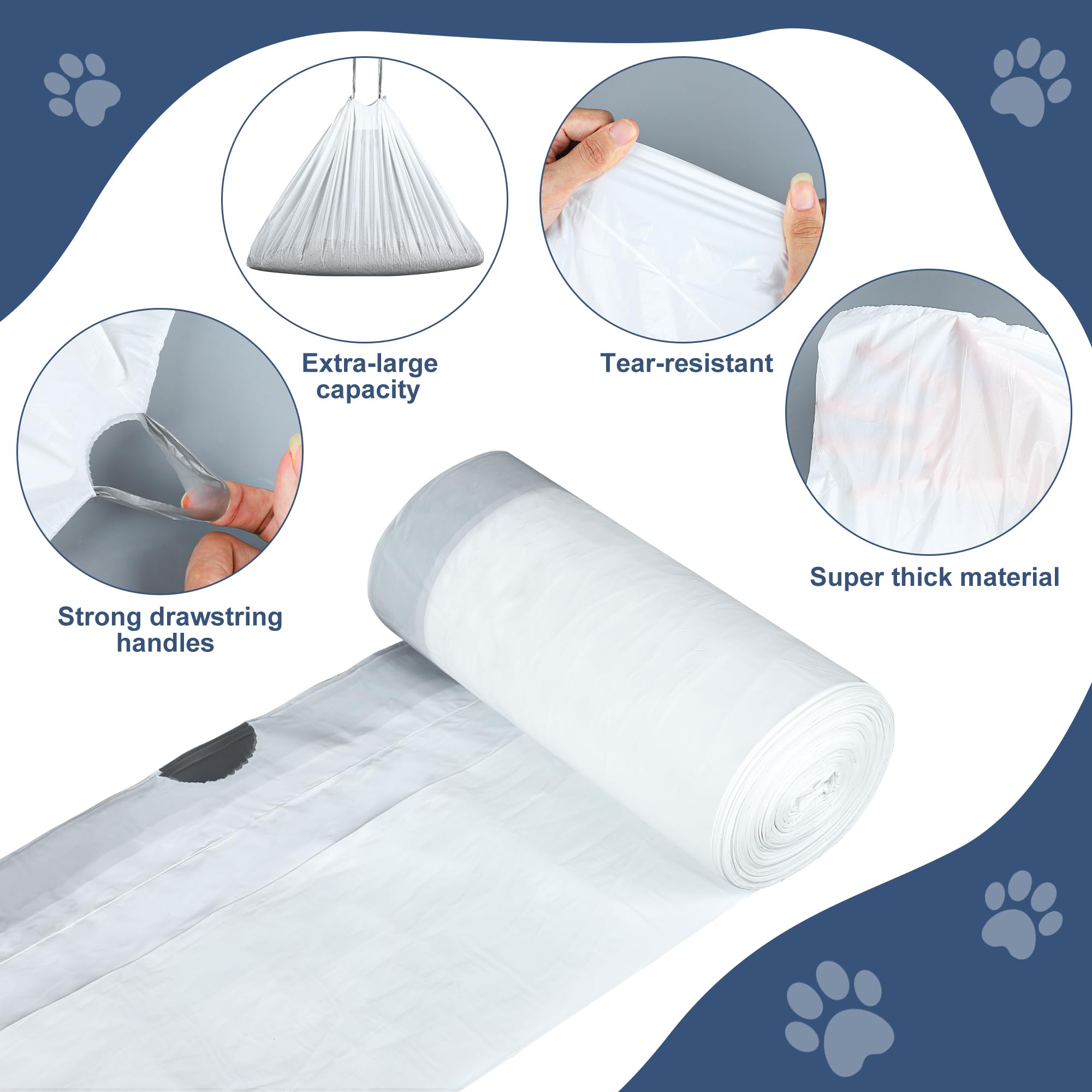 80 Pack Self-Cleaning Cat Litter Box Liners - Drawstring Waste Bags for Automatic Litter Boxes | Durable, Leak-Proof & Easy Cleanup | Perfect for ScoopFree, LitterMaid & Other Self-Cleaning Systems | Keep Your Home Fresh & Odor-Free