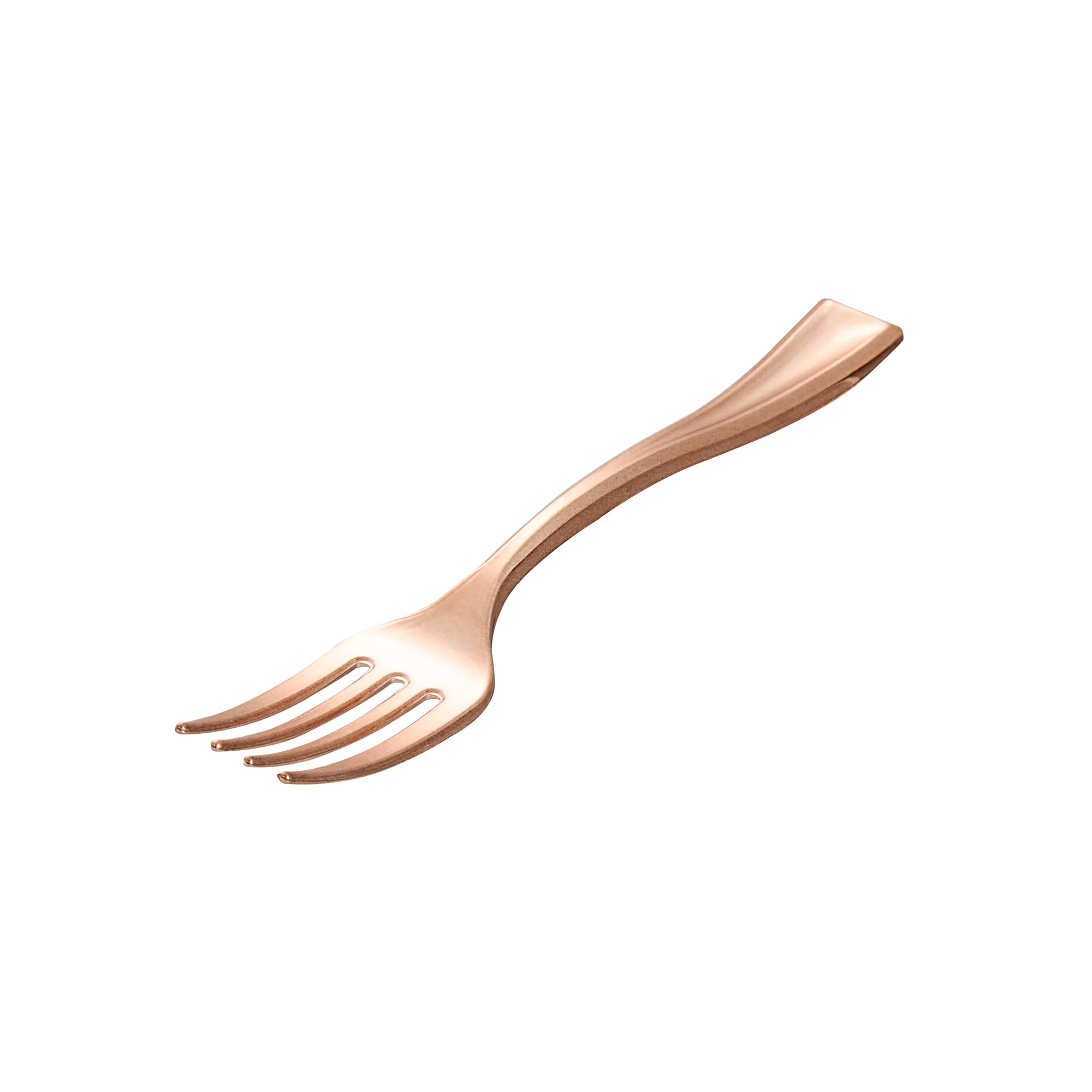 500-Pack 4 Inch Mini Plastic Forks - Heavy-Duty Disposable Appetizer Forks in Rose Gold for Hors D'oeuvres, Desserts, Samples | Perfect for Parties, Weddings, Catering & Events - Elegant & Durable