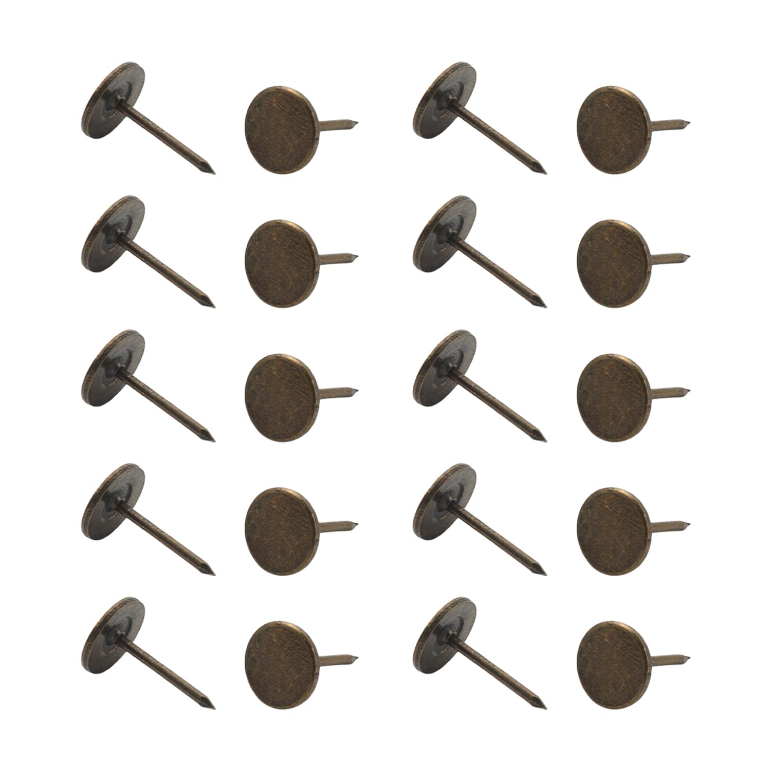 Yinpecly 11x17mm Flat Head Upholstery Nails - 200pcs Antique Green Patina Furniture Tacks for Sofa, Headboard & DIY Projects | Decorative Nails for Home Decor & Woodworking