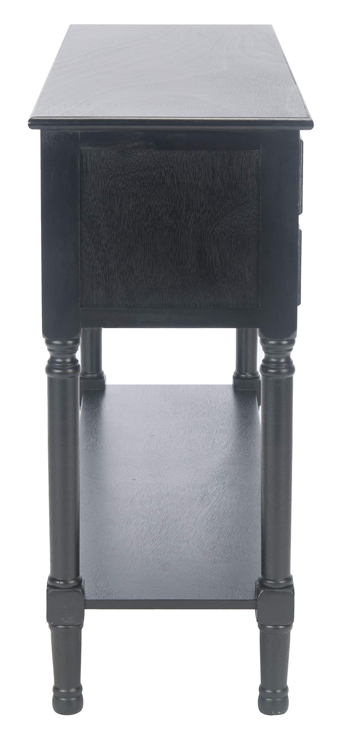 Safavieh Haines Black 4-Drawer Console Table with Bottom Shelf - Modern Entryway Furniture for Living Room, Hallway & Foyer Decor