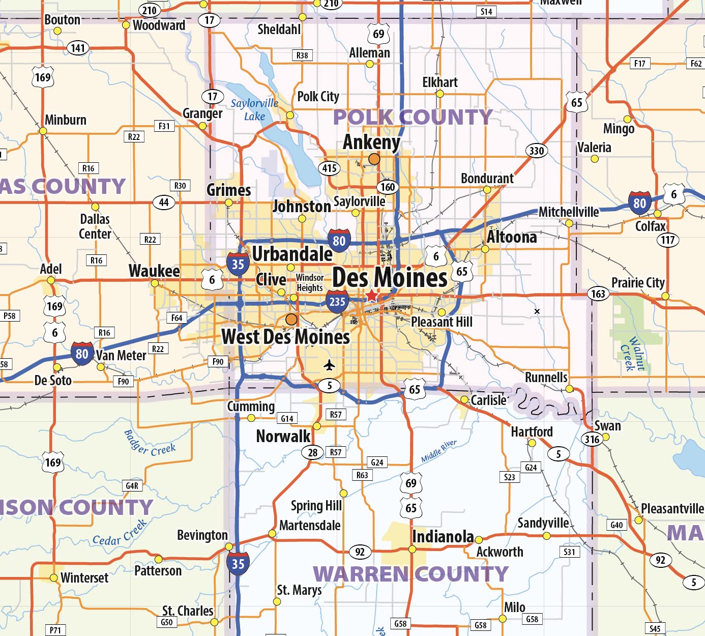 Iowa Laminated Wall Map - 43