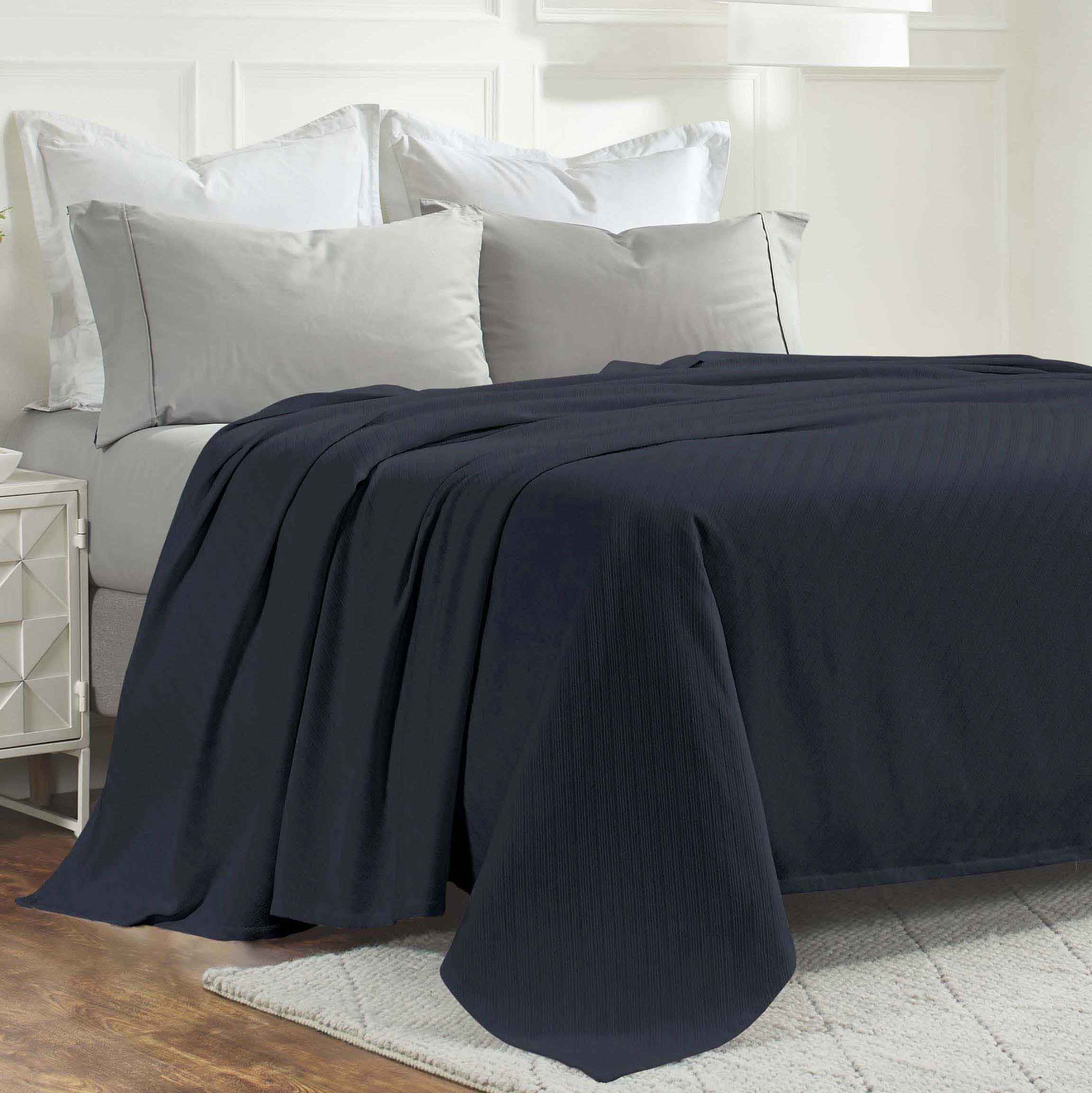 Soft Milan Cotton Textured Striped Lightweight Woven Blanket - Perfect for Sofa, Bed & Outdoor Picnics - Breathable & Cozy Throw