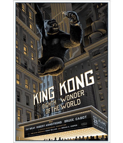 King Kong Laurent Durieux Vintage Movie Poster - Classic Film Art Print for Home Theater, Man Cave & Office Decor