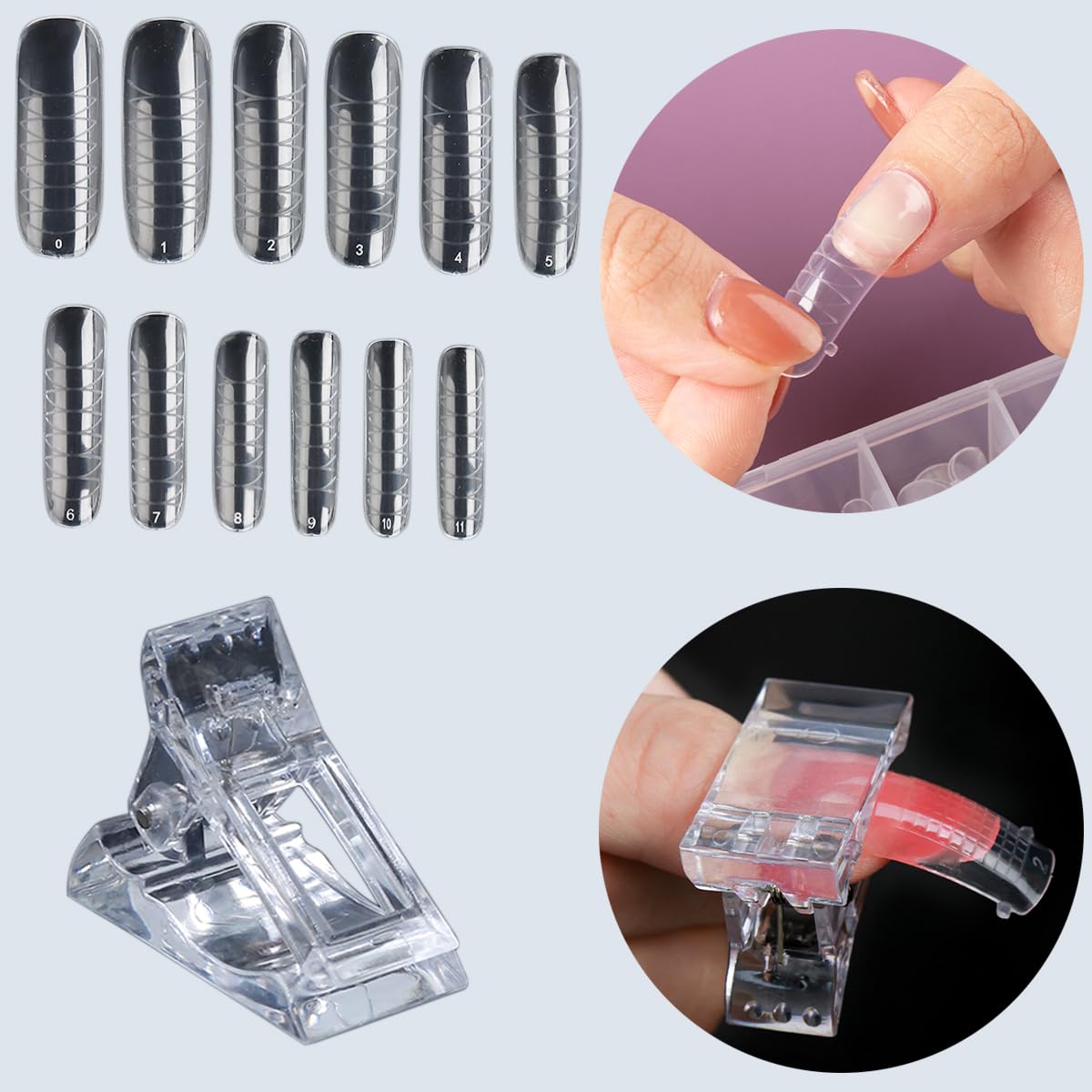 Poly Extension Gel Nail Kit - Clear White Pink Builder Gel with Slip Solution | Dual Nail Forms & Clips | Professional Poly Gel Starter Kit for Home Manicures | Perfect for DIY Nail Art & Salon-Quality Extensions
