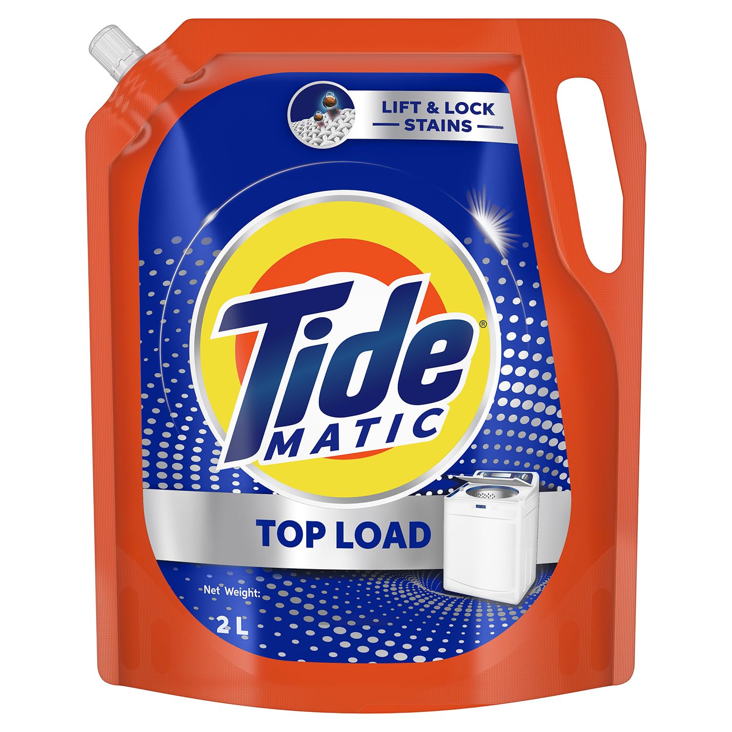Tide Matic Liquid Laundry Detergent 2L for Top Load Washing Machines - Gentle on Clothes, Powerful Stain Removal - Perfect for Large Families and Heavy Laundry Loads